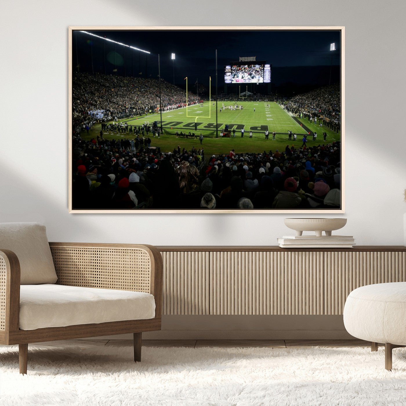 MGV-FC-36X24 - Purdue Boilermakers Football Team Print - West Lafayette Ross–Ade Stadium Wall Art Canvas Print