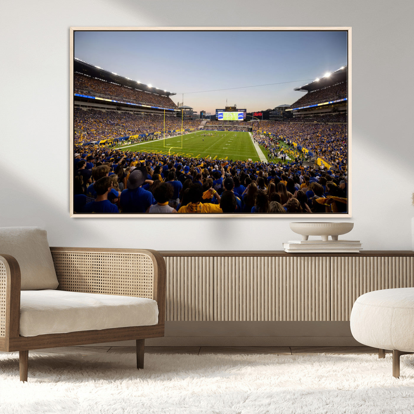 MGV-FC-36X24 - Pittsburgh Panthers Football Team Print - Pittsburgh Acrisure Stadium Wall Art Canvas Print