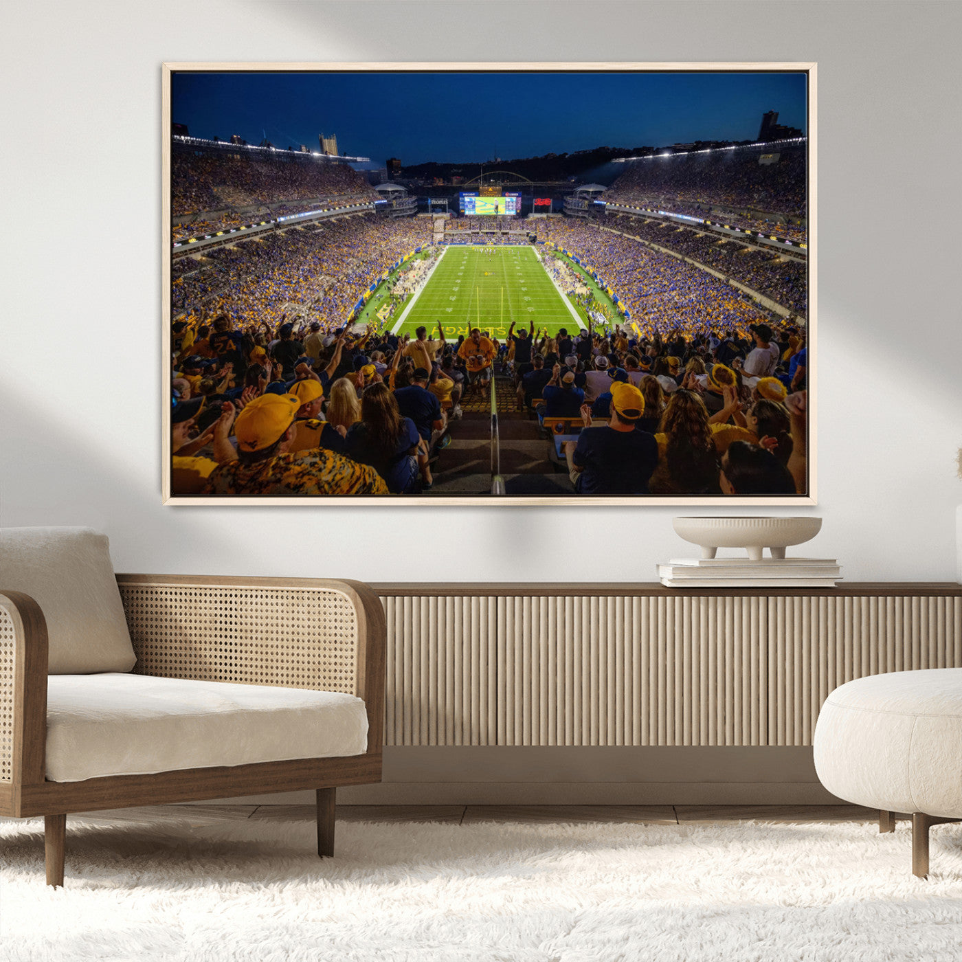 MGV-FC-36X24 - Pittsburgh Panthers Football Team Print - Pittsburgh Acrisure Stadium Wall Art Canvas Print