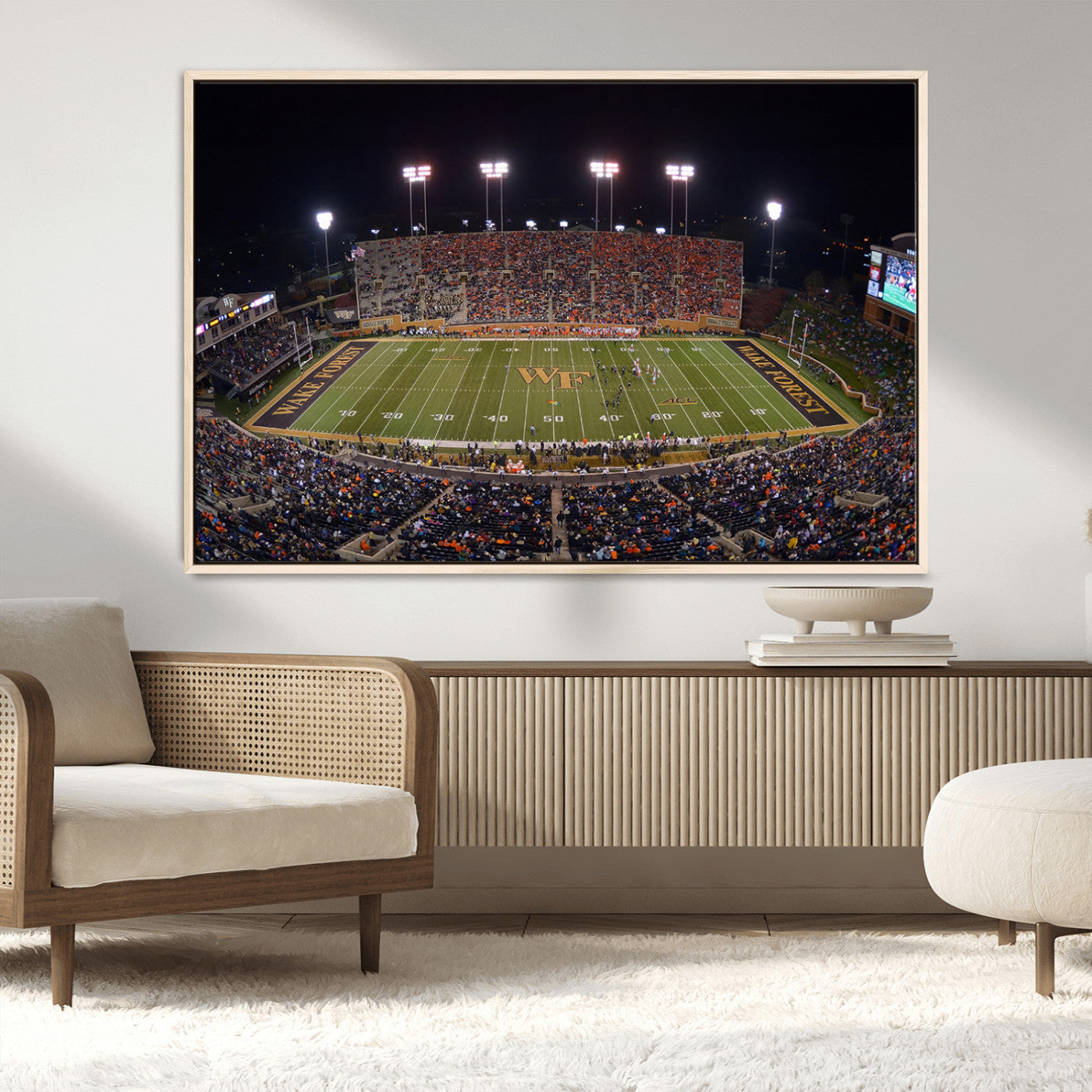 MGV-FC-36X24 - Demon Deacons Print Canvas, Football Team Print - Winston-Salem Allegacy Federal Credit Union