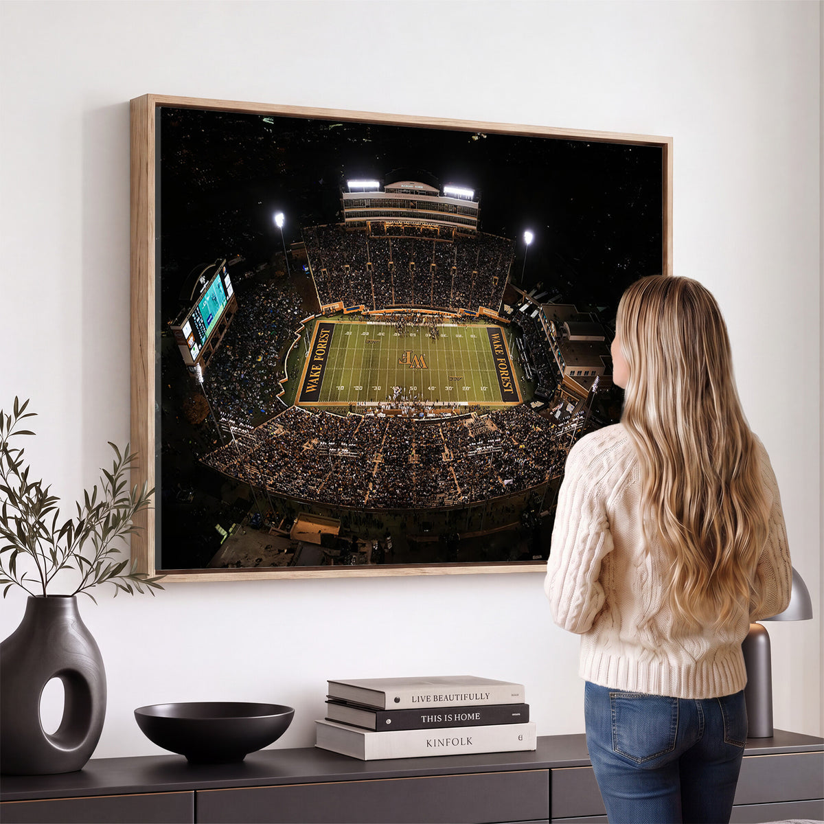 20605-MGV-CV-36X24 - Wake Forest University Demon Deacons Canvas Print, Football Team Wall Art