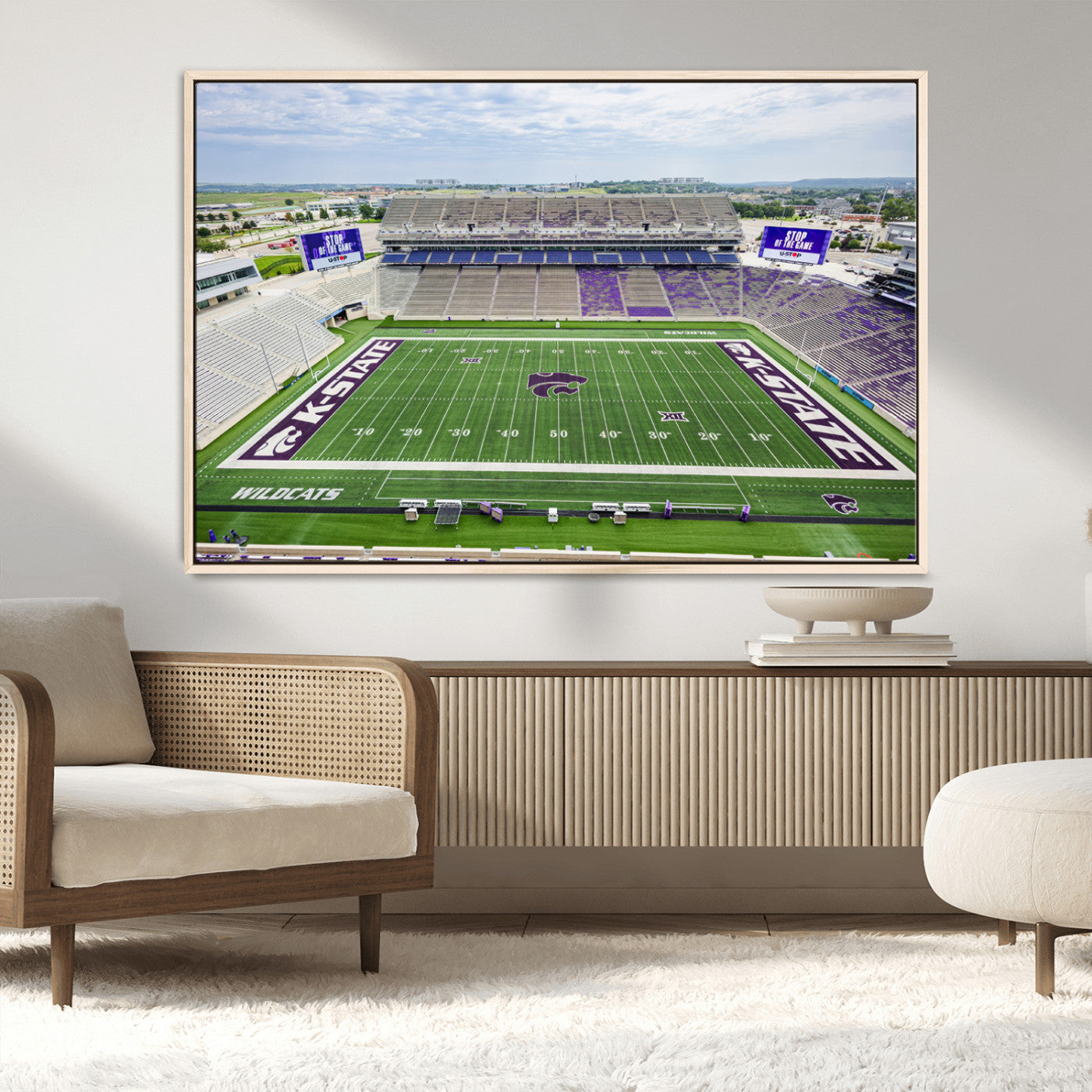 MGV-FC-36X24 - KState Wildcats Football Team Print - Manhattan Bill Snyder Family Football Stadium Wall Art Canvas