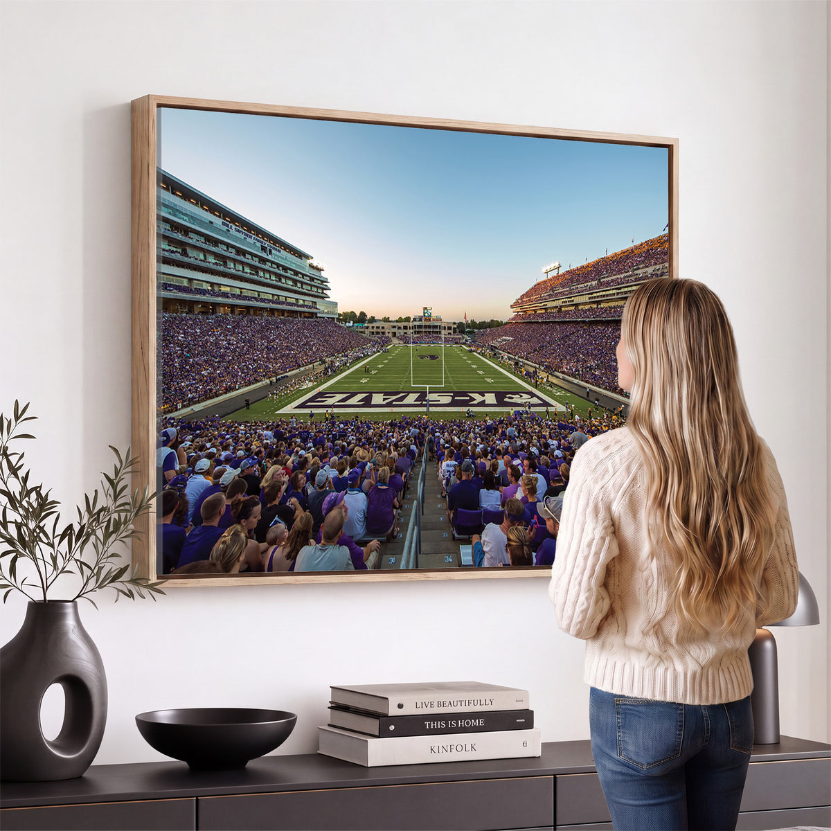 82792-MGV-CV-36X24 - Kansas State University Wildcats Football Team Print - Manhattan Bill Snyder Family Football Stadium