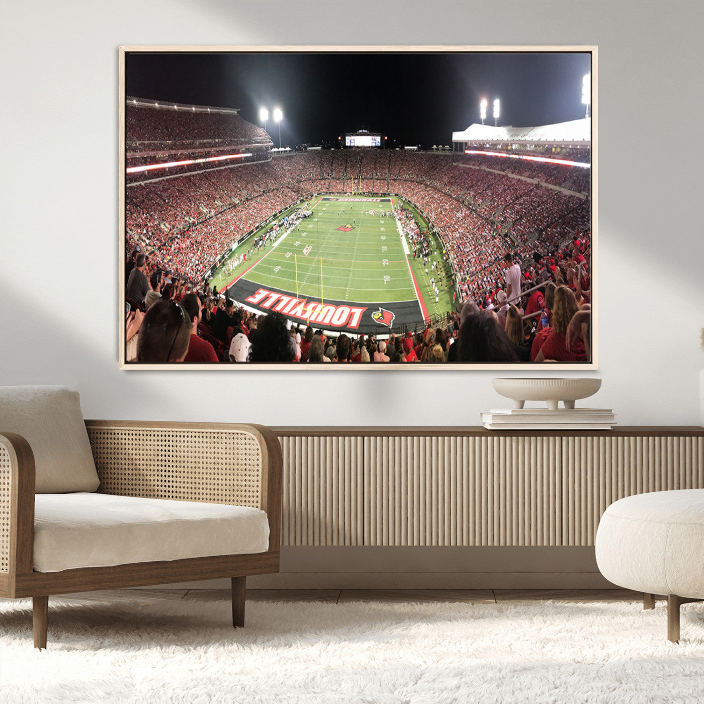 MGV-FC-36X24 - University of Louisville Cardinals Football Team Print - Louisville Cardinal Stadium Wall Art Canvas