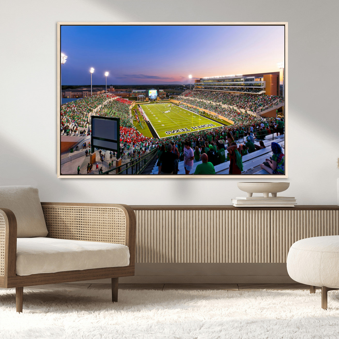 MGV-FC-36X24 - University of North Texas Mean Green Football Team Print - Denton DATCU Stadium Canvas Print Wall