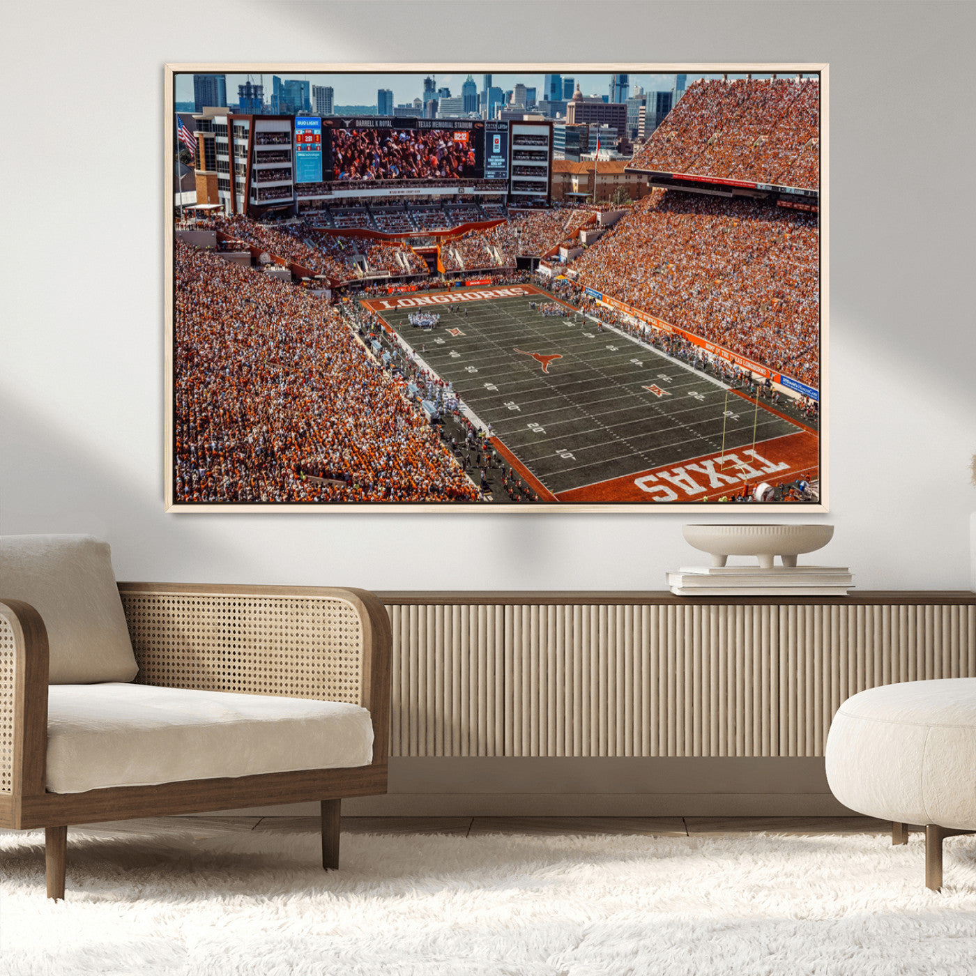MGV-FC-36X24 - University of Texas Longhorns Football Team Print - Austin Darrell K Royal-Texas Memorial Stadium