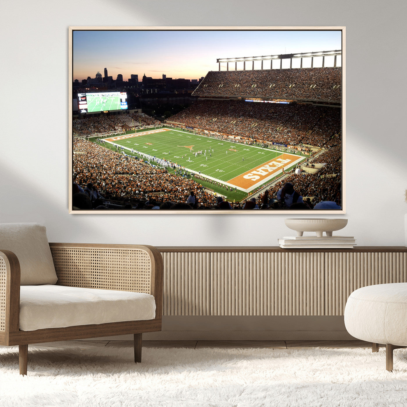 MGV-FC-36X24 - Darrell K Royal-Texas Memorial Stadium Canvas Wall Art - Texas Longhorns Football Match