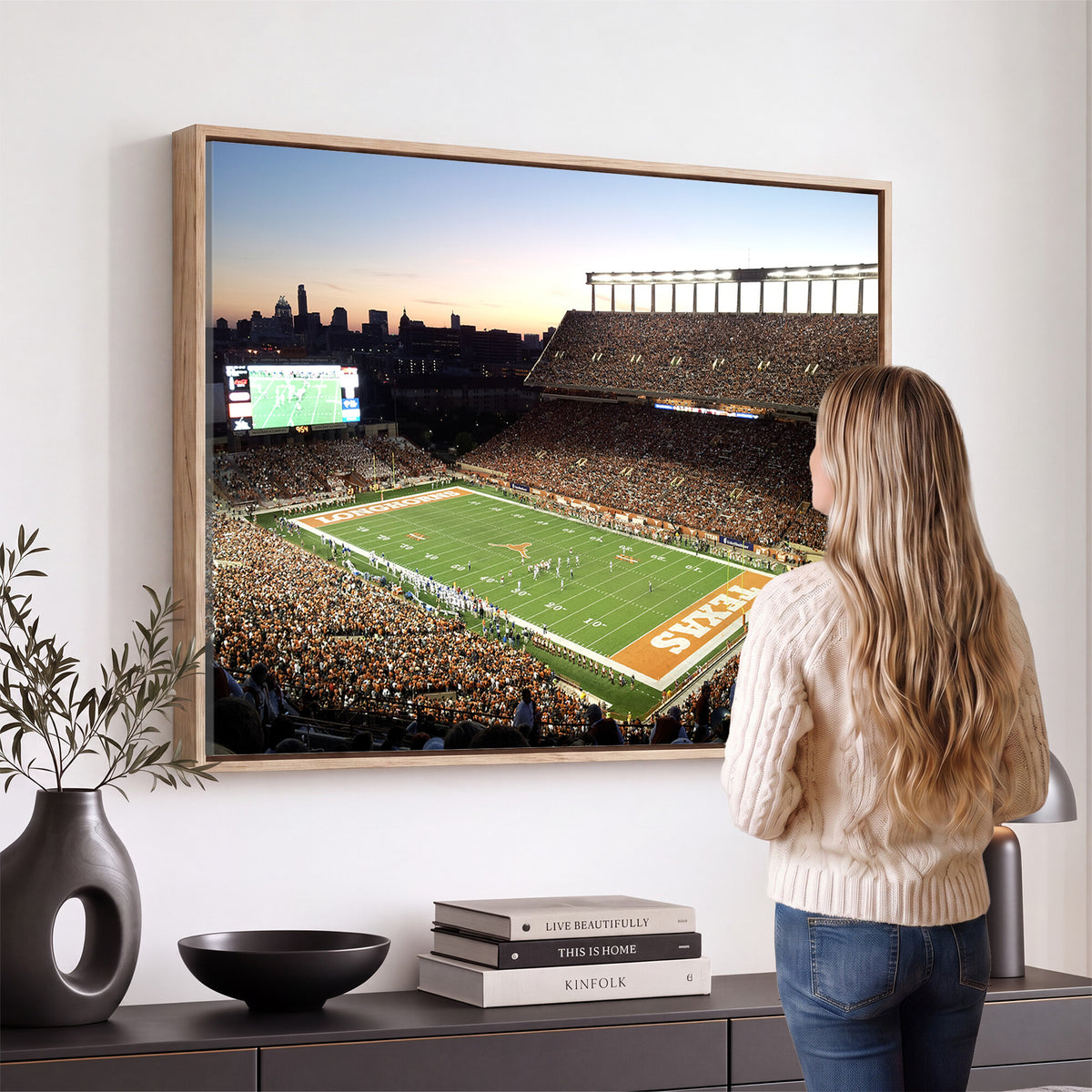 11455-MGV-CV-36X24 - Darrell K Royal-Texas Memorial Stadium Canvas Wall Art - Texas Longhorns Football Match
