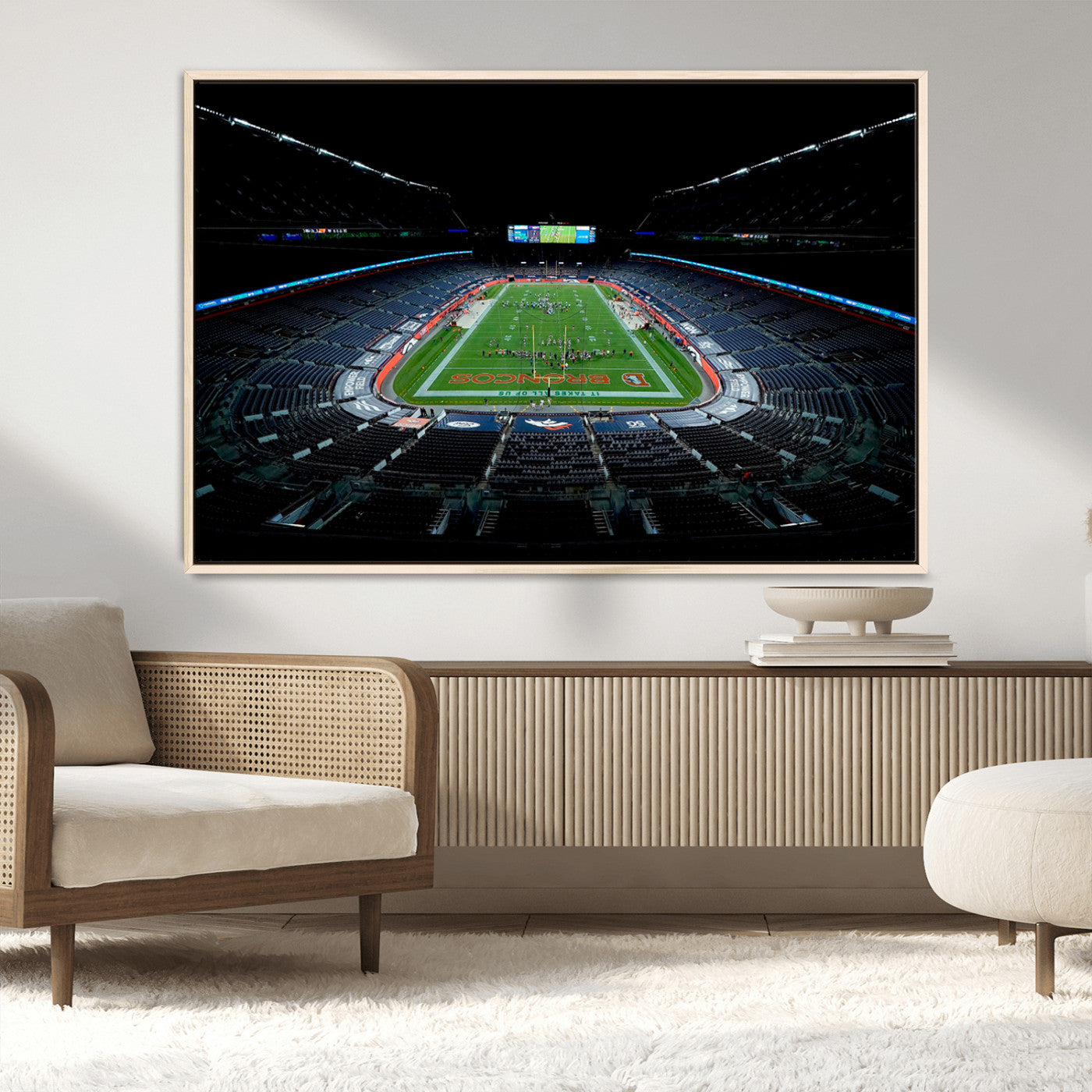 MGV-FC-36X24 - Denver Broncos Football Team Print Canvas- Denver Empower Field at Mile High Stadium Wall Art Canvas
