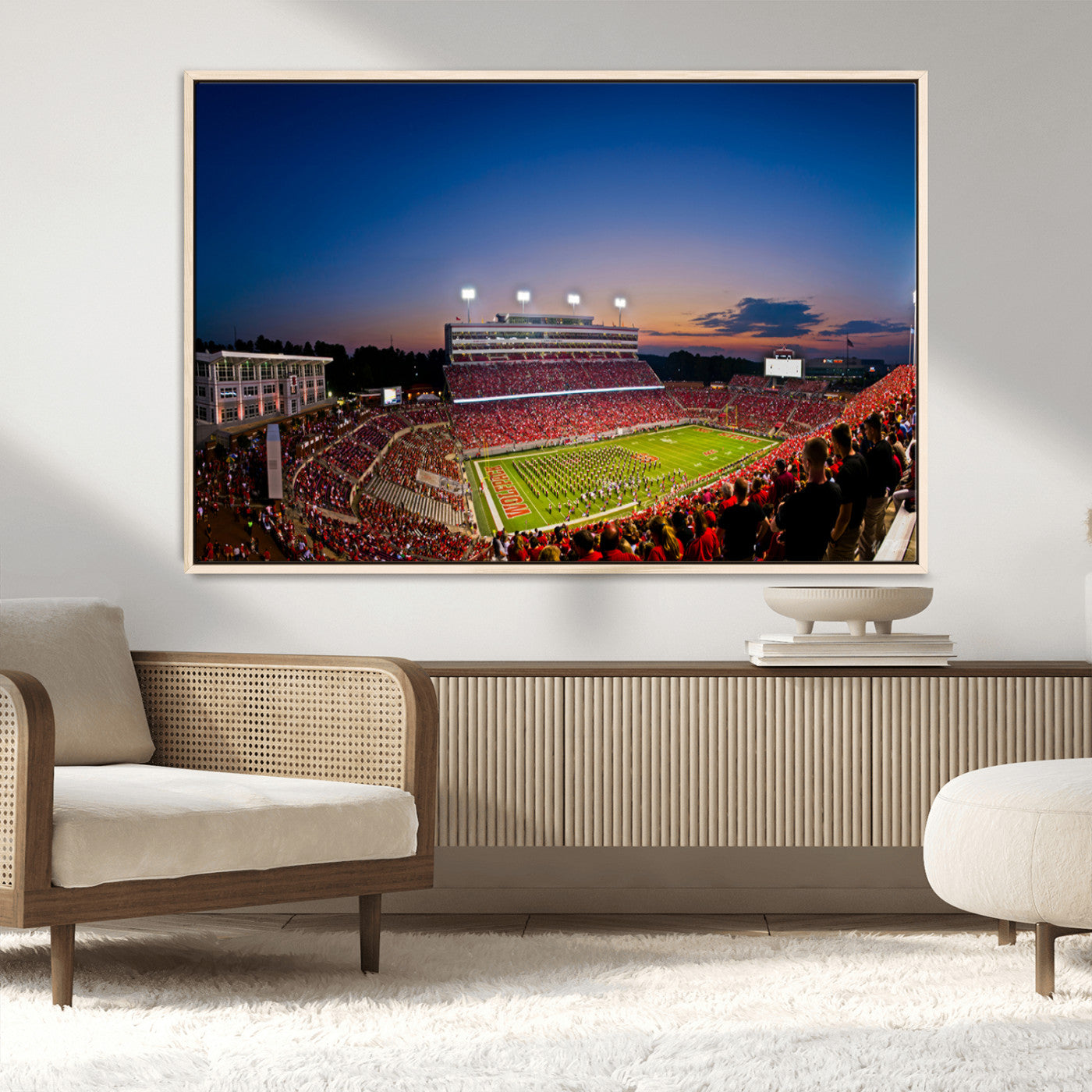 MGV-FC-36X24 - Wolfpack Football Team Wall Art Print - Raleigh Carter-Finley Stadium Wall Art Canvas Print