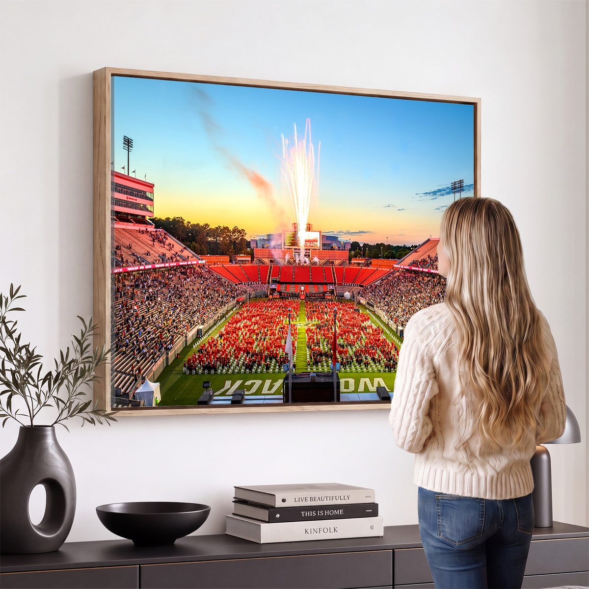 18017-MGV-CV-36X24 - North Carolina State University Canvas Print, Wolfpack Football Team Print