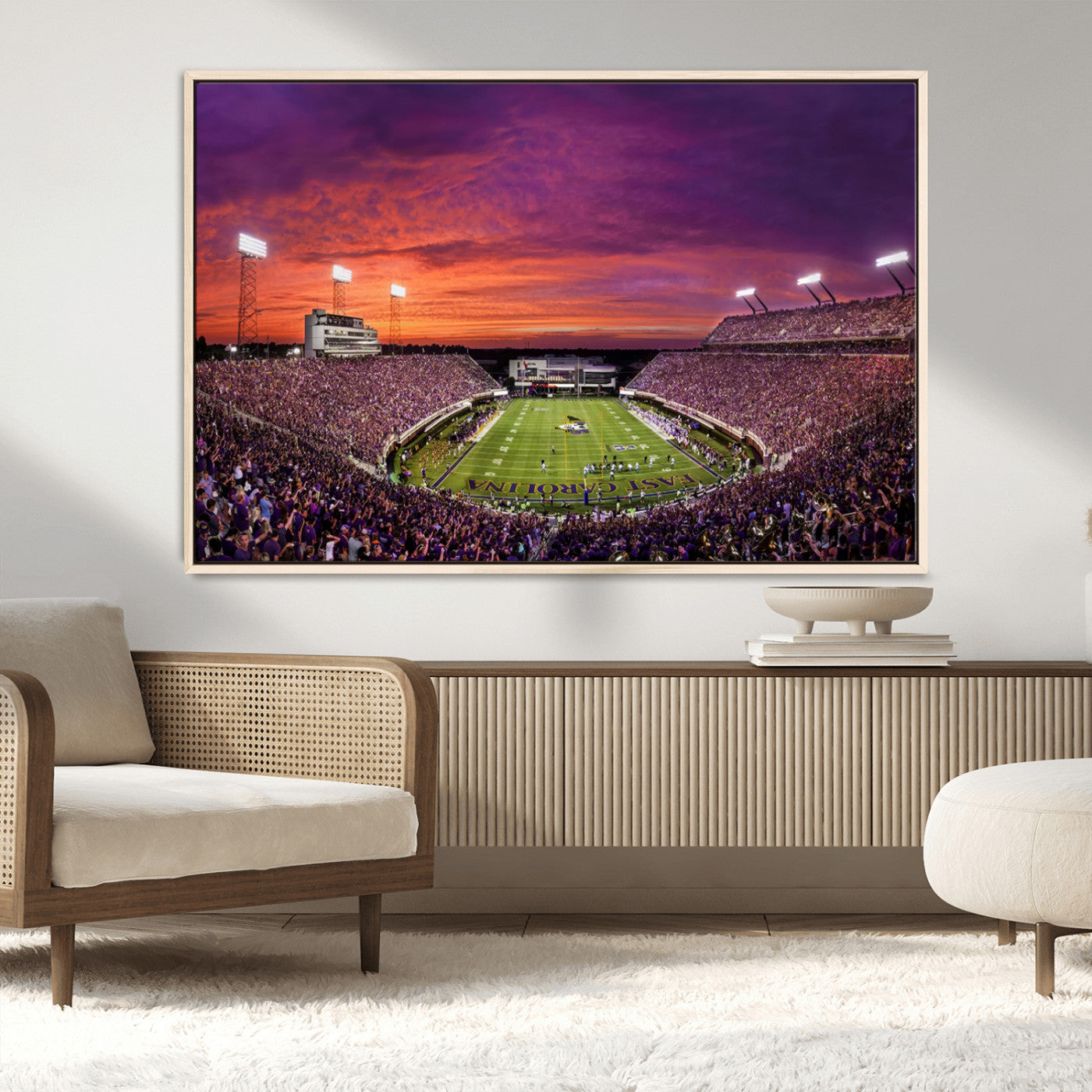 MGV-FC-36X24 - East Carolina University Pirates Football Print Canvas- Greenville Dowdy-Ficklen Stadium Wall Art