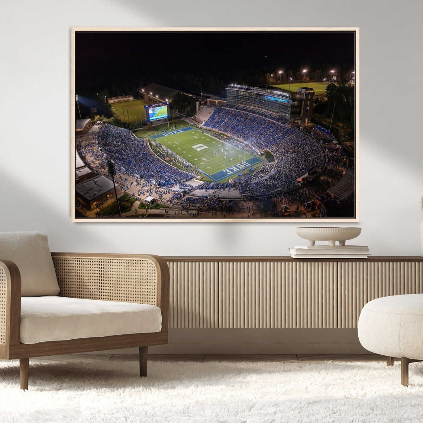 MGV-FC-36X24 - Duke University Blue Devils Football Print Canvas - Durham Wallace Wade Stadium Wall Art Canvas