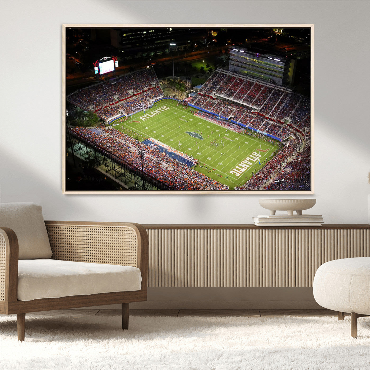 MGV-FC-36X24 - Florida Atlantic University Owls Canvas Print, Football Team Print - Boca Raton FAU Stadium Wall Art