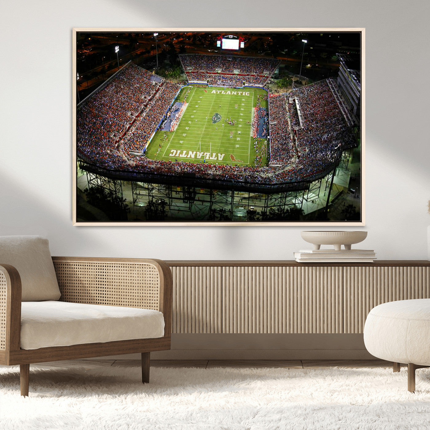 MGV-FC-36X24 - Florida Atlantic University Owls Football Team Print - Boca Raton FAU Stadium Wall Art Canvas Print