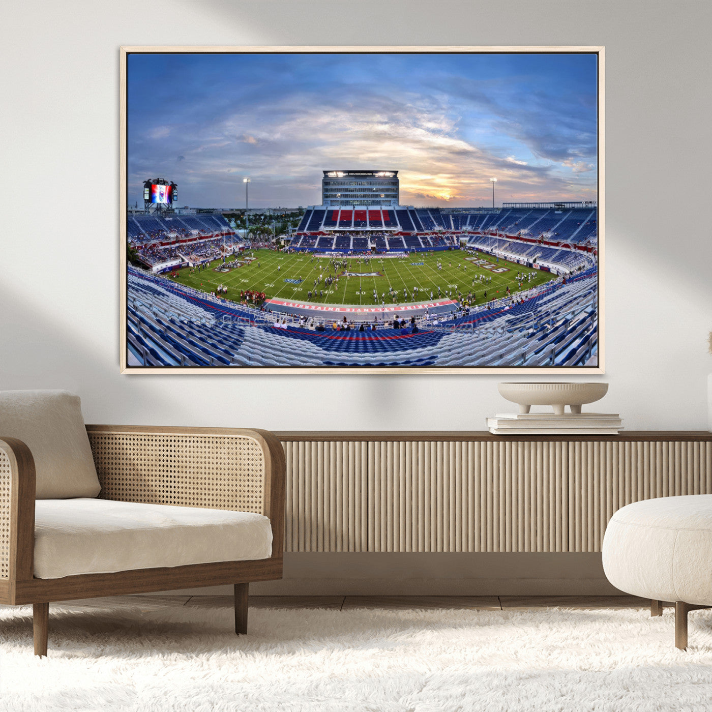 MGV-FC-36X24 - Florida Atlantic University Owls Football Team Print - Boca Raton FAU Stadium Wall Art Canvas Print