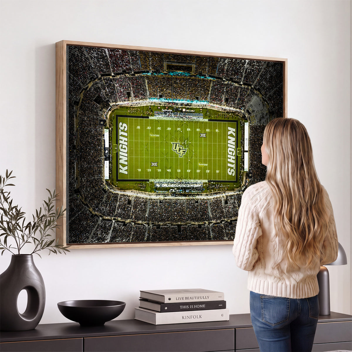 58050-MGV-CV-36X24 - UCF Knights Football Team Print - Orlando FBC Mortgage Stadium Wall Art, UCF Knights Canvas Print