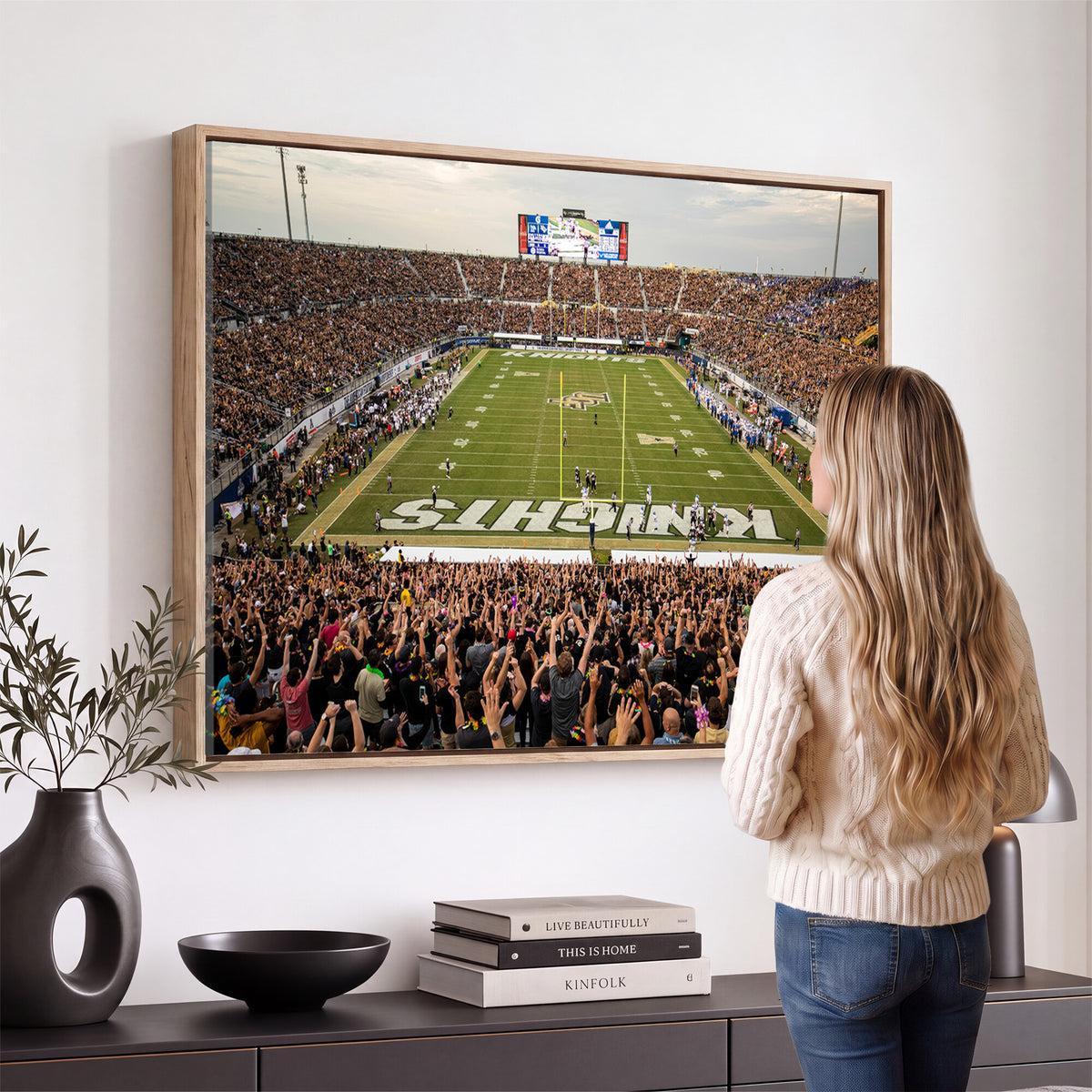 38659-MGV-CV-36X24 - UCF Knights Football Team Print - Orlando FBC Mortgage Stadium Canvas Print