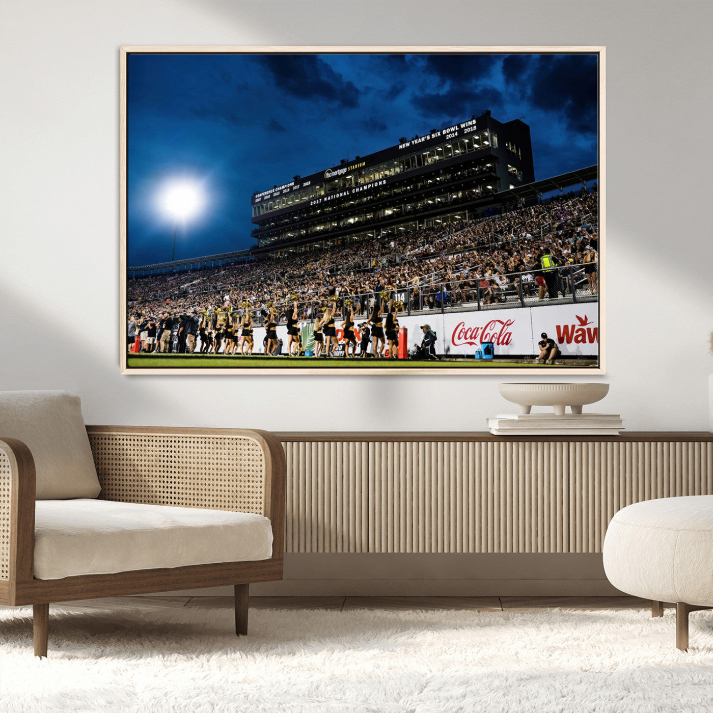 MGV-FC-36X24 - UCF Knights Football Team Print - Orlando FBC Mortgage Stadium Wall Art Canvas Print