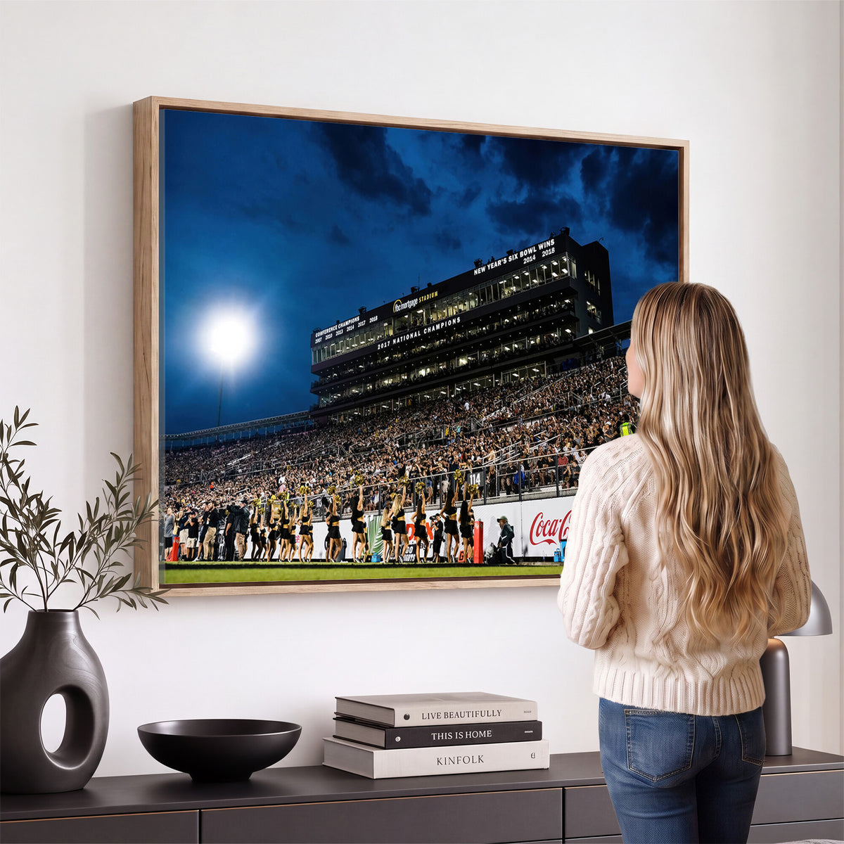 40217-MGV-CV-36X24 - UCF Knights Football Team Print - Orlando FBC Mortgage Stadium Wall Art Canvas Print