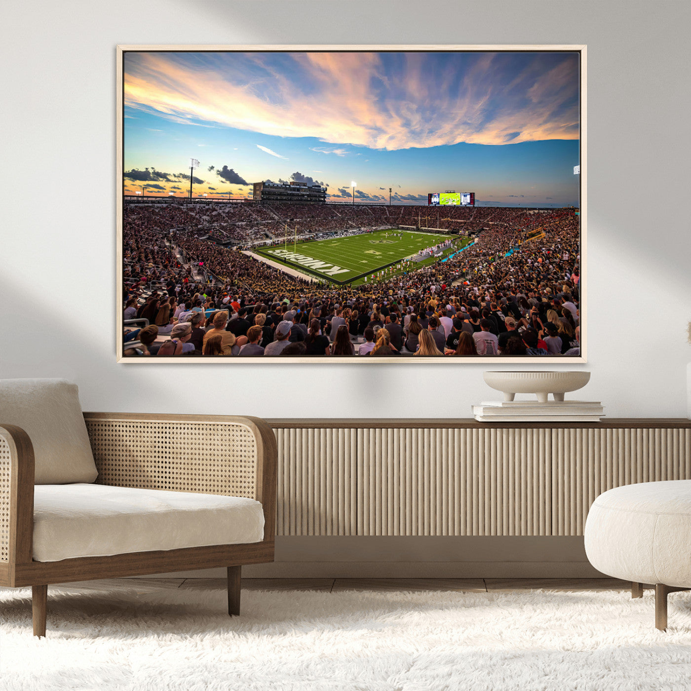 MGV-FC-36X24 - UCF Knights Football Team Print - Orlando FBC Mortgage Stadium Wall Art Canvas Print