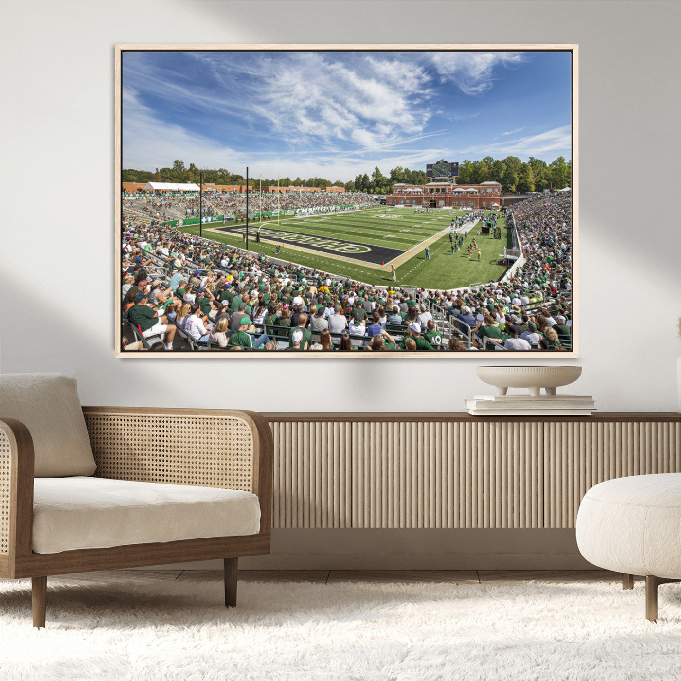 MGV-FC-36X24 - University of Charlotte 49ers Football Team Print - Charlotte Jerry Richardson Stadium Canvas Print