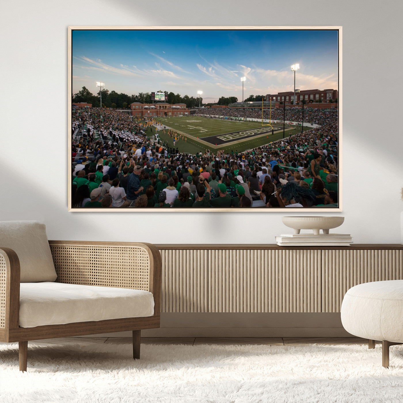 MGV-FC-36X24 - University of Charlotte 49ers Football Team Print - Charlotte Jerry Richardson Stadium Wall Art
