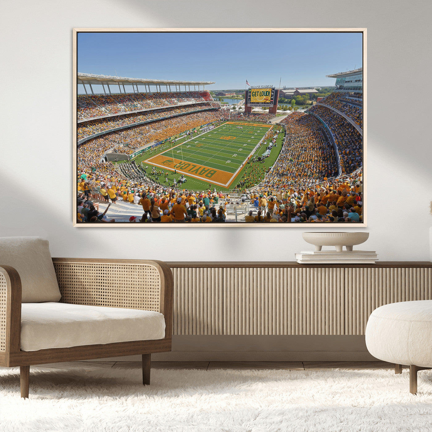 MGV-FC-36X24 - Baylor University Bears Football Team Print - Waco McLane Stadium Wall Art Canvas Print