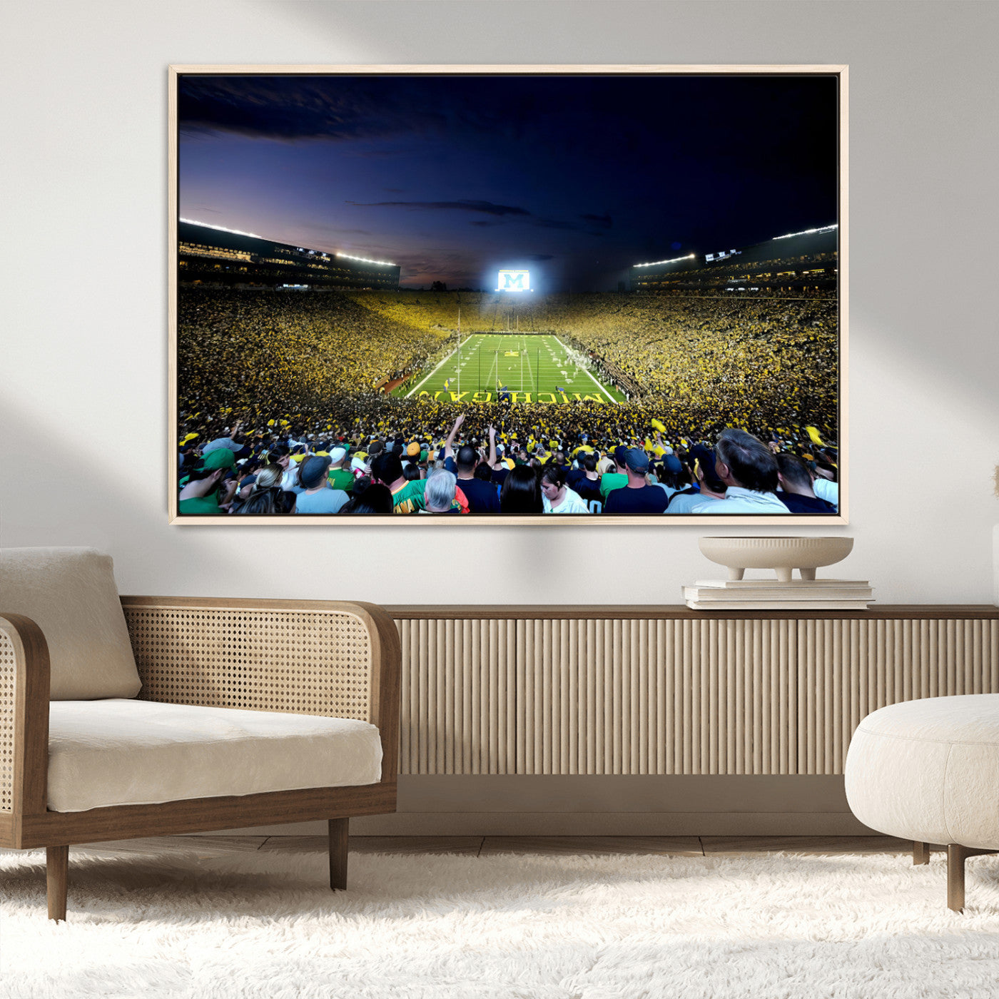 MGV-FC-36X24 - University of Michigan Wolverines Football Team Print - Ann Arbor Michigan Stadium Canvas Print