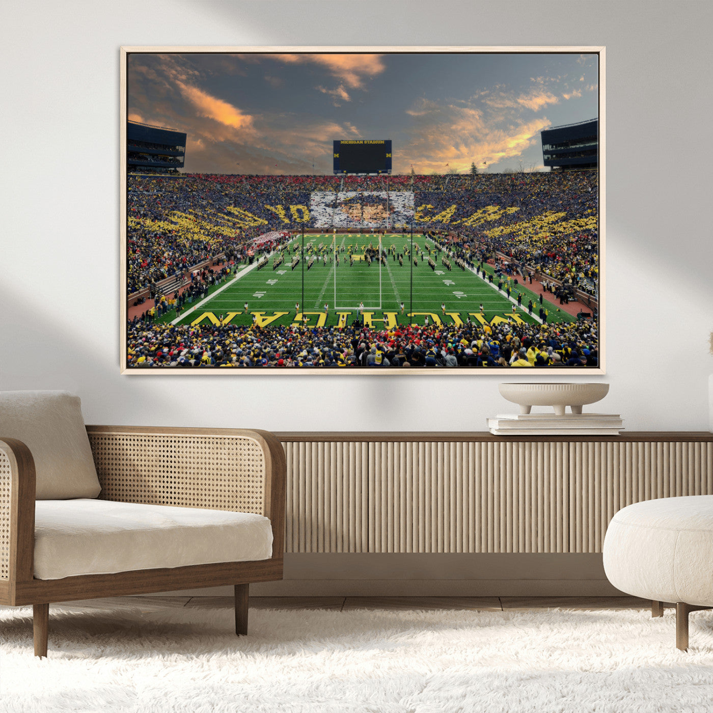 MGV-FC-36X24 - University of Michigan Wolverines Print Canvas, Football Team Print - Ann Arbor Michigan Stadium