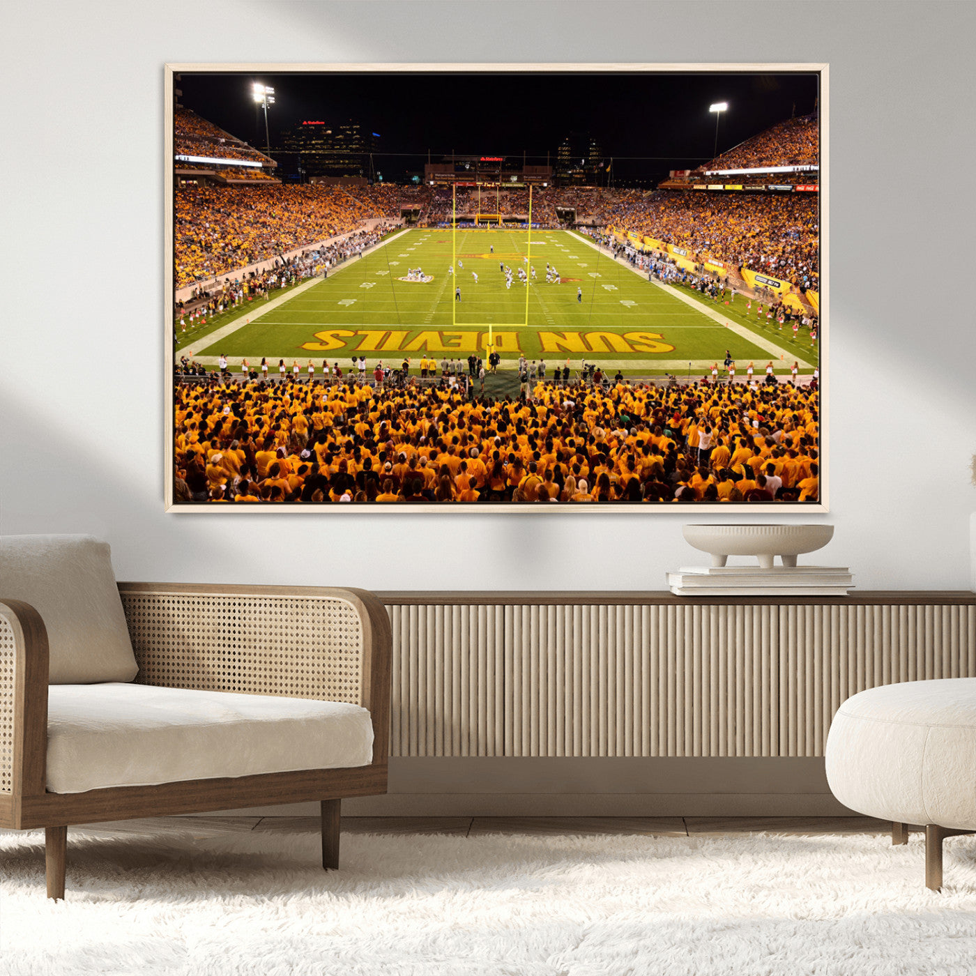 MGV-FC-36X24 - ASU Sun Devils Football Team Print - Phoenix Mountain America Stadium Wall Art Canvas Print