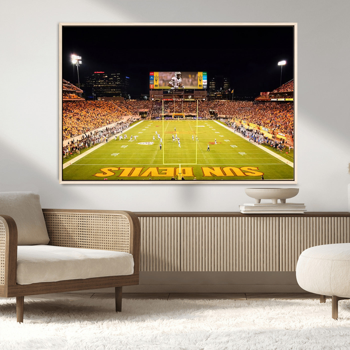 MGV-FC-36X24 - ASU Sun Devils Football Team Print - Phoenix Mountain America Stadium Canvas Print