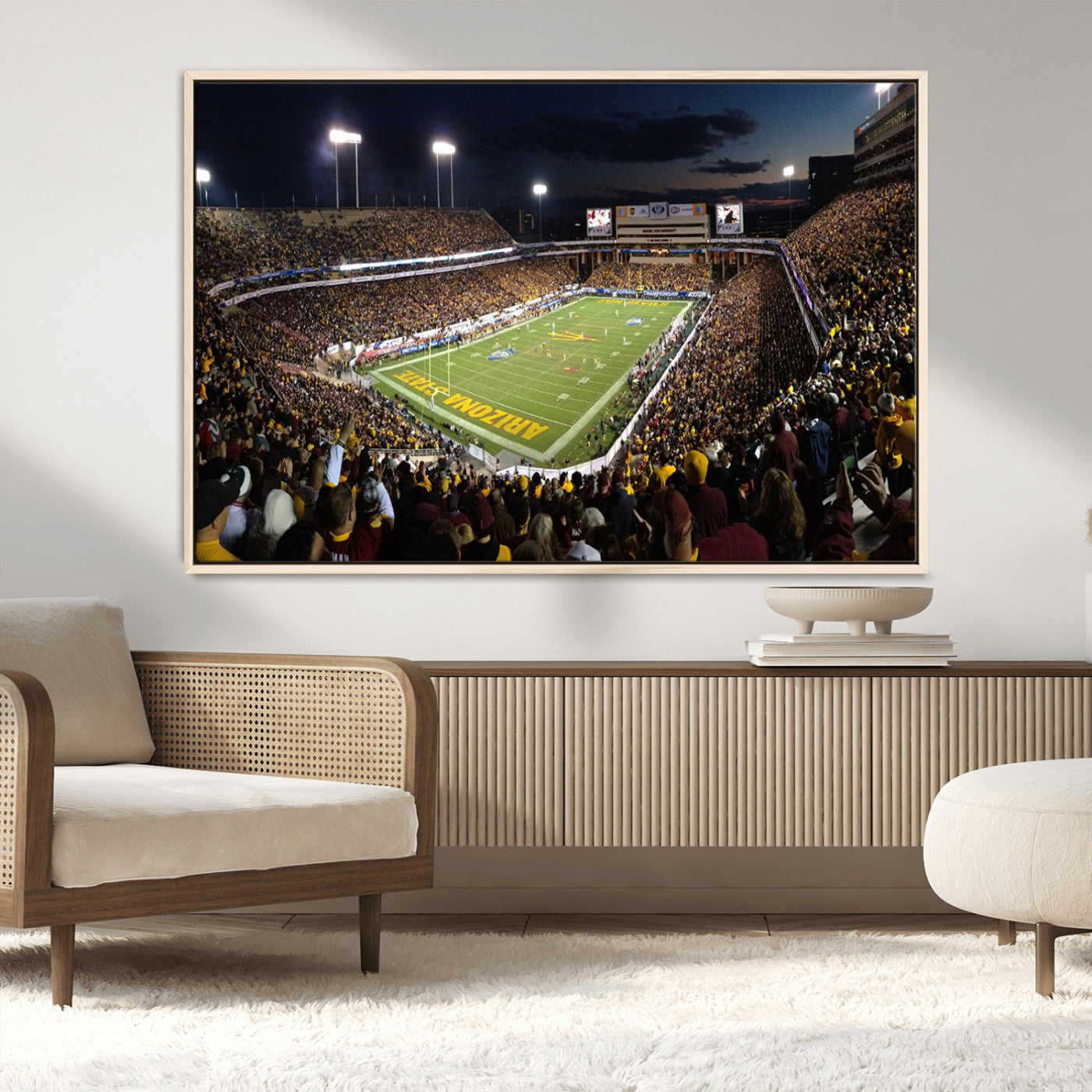 MGV-FC-36X24 - ASU Sun Devils Football Team Print Canvas - Phoenix Mountain America Stadium Wall Art Canvas Print