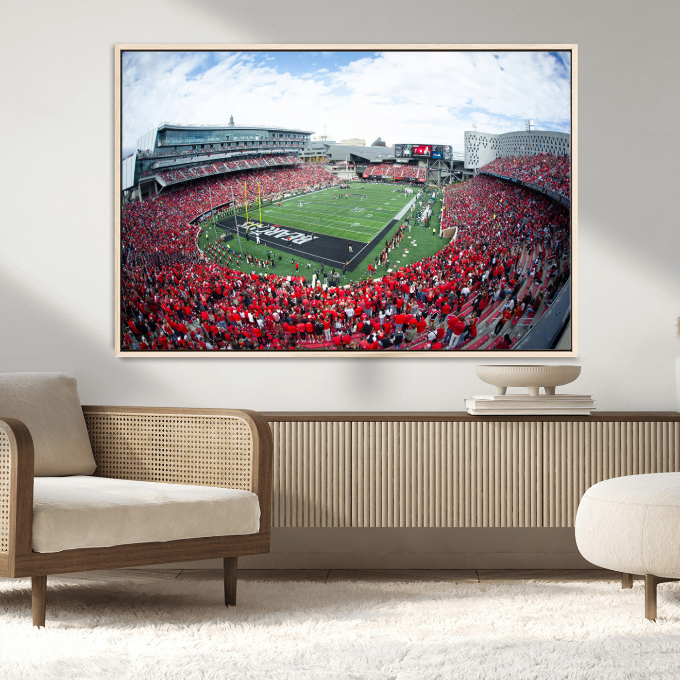 MGV-FC-36X24 - Cincinnati Bearcats Football Team Print - Nippert Stadium Wall Art Canvas Print