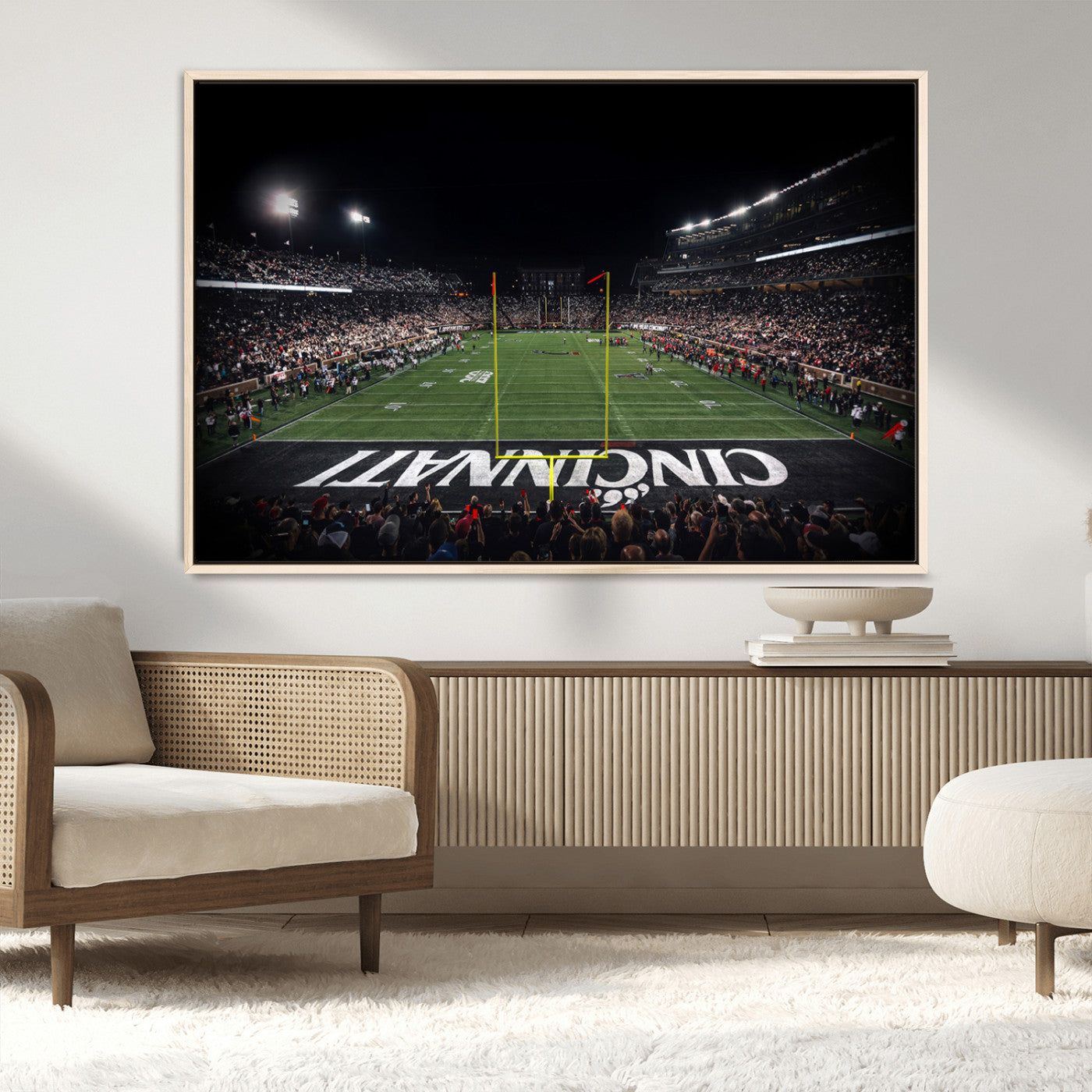 MGV-FC-36X24 - Cincinnati Bearcats Football Team Print - Nippert Stadium Wall Art Canvas Print