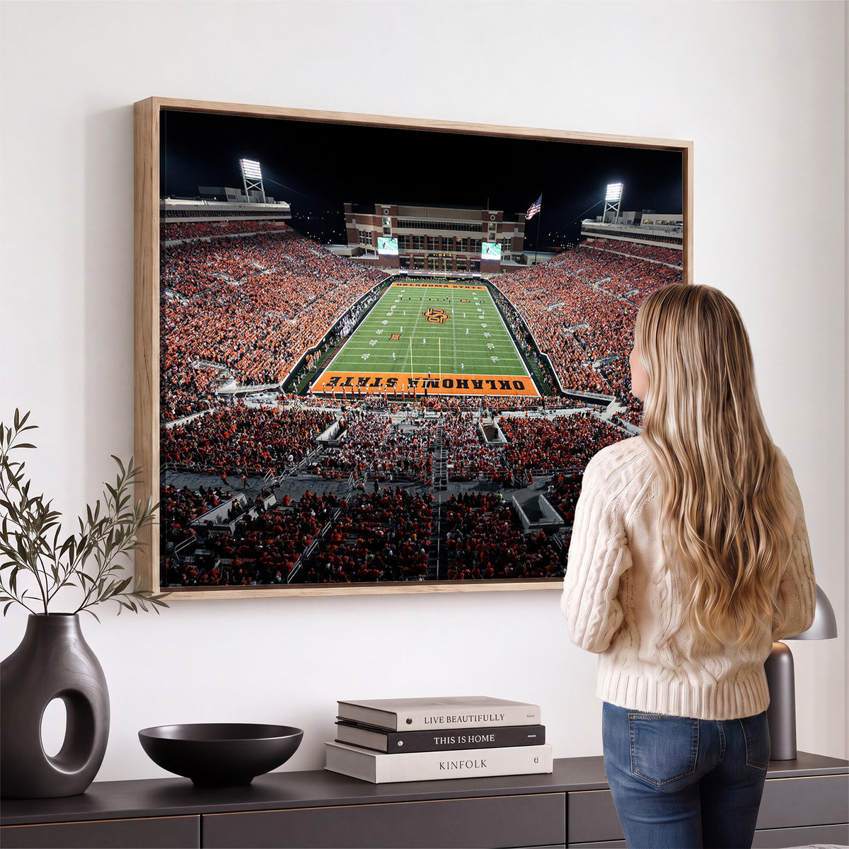 81675-MGV-CV-36X24 - Oklahoma State Cowboys Canvas Print, Football Team Print