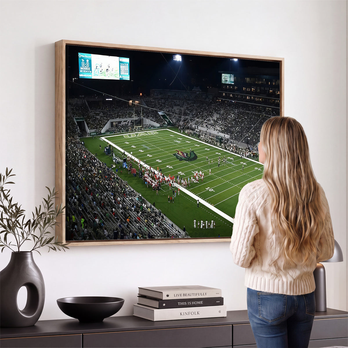 81740-MGV-CV-36X24 - UAB Blazers Football Team Print - Birmingham Protective Stadium Wall Art Canvas Print
