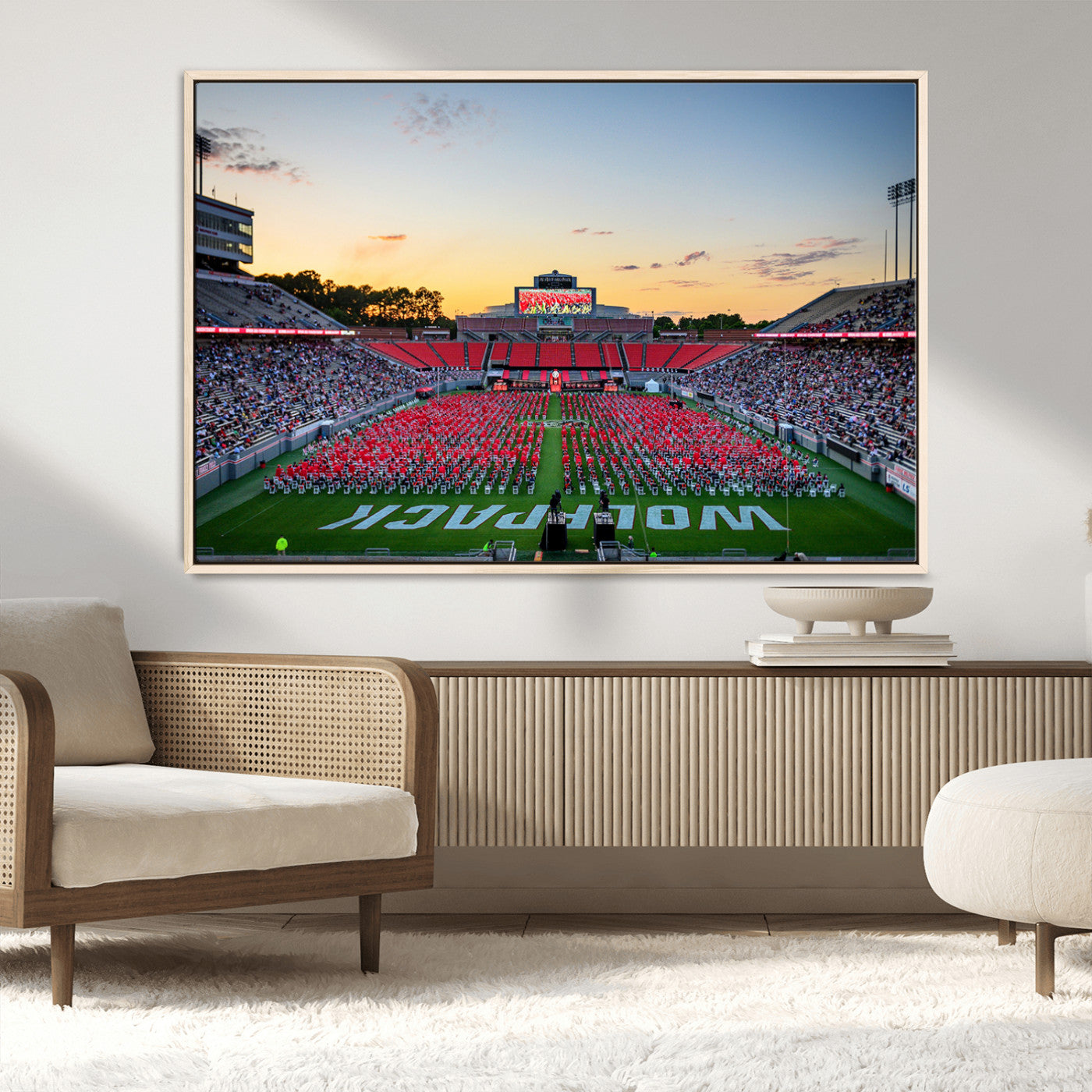 MGV-FC-36X24 - NC State Wolfpack Football Team Print Wall Art - Raleigh Carter-Finley Stadium Wall Art Canvas Print