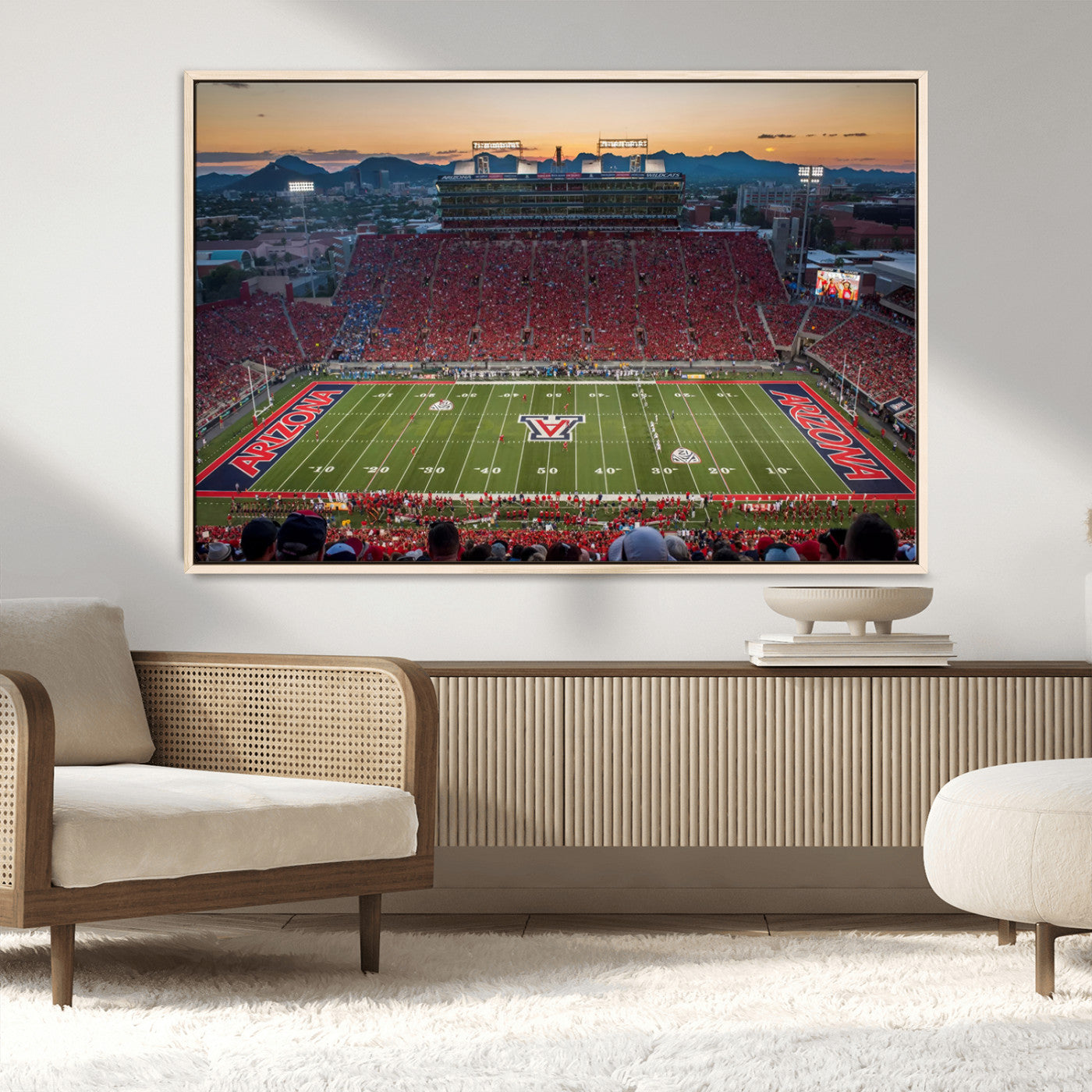 MGV-FC-36X24 - Arizona Wildcats Football Team Print - Tucson Arizona Stadium Wall Art Canvas Print