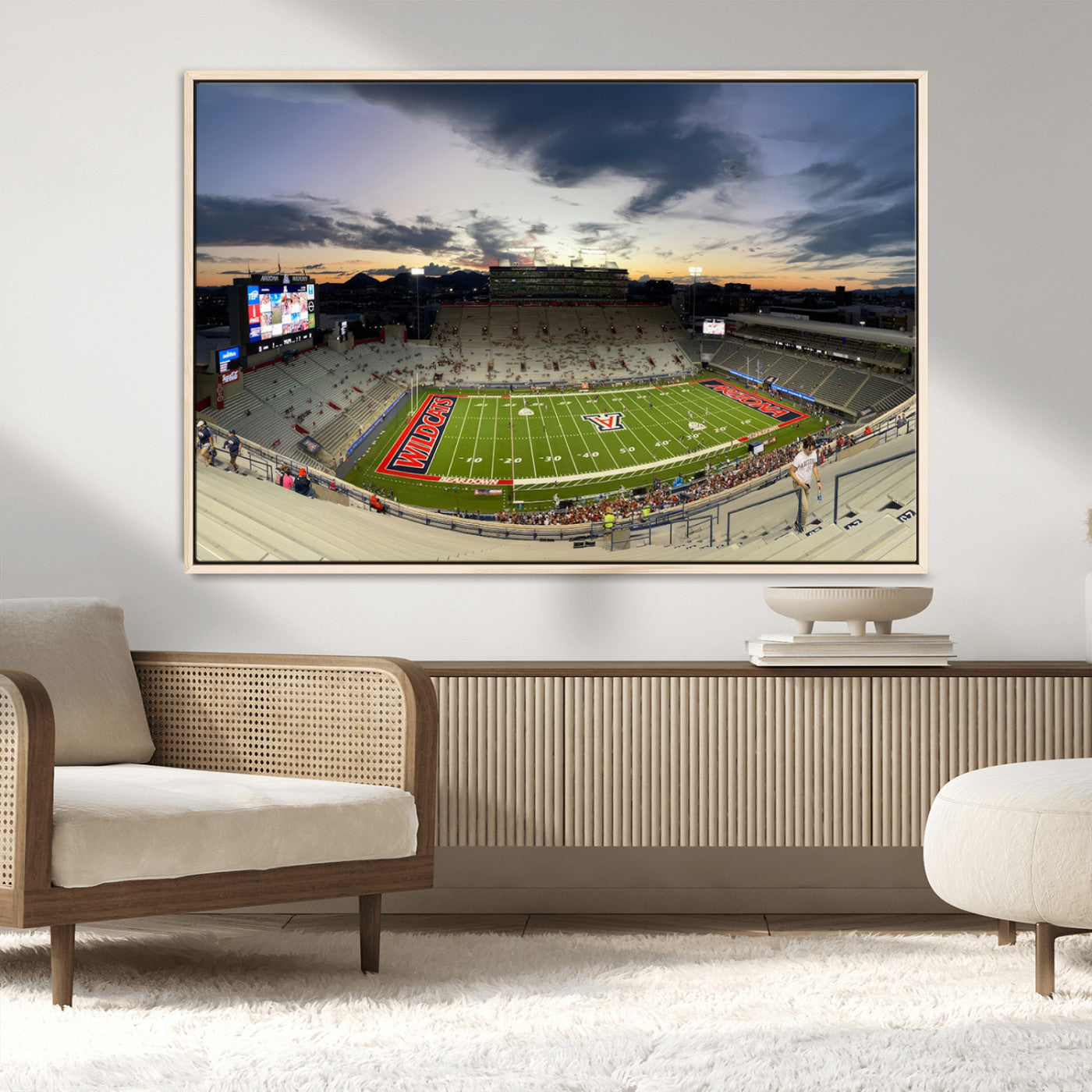 MGV-FC-36X24 - Arizona Wildcats Football Team Print - Tucson Arizona Stadium Wall Art Canvas Print