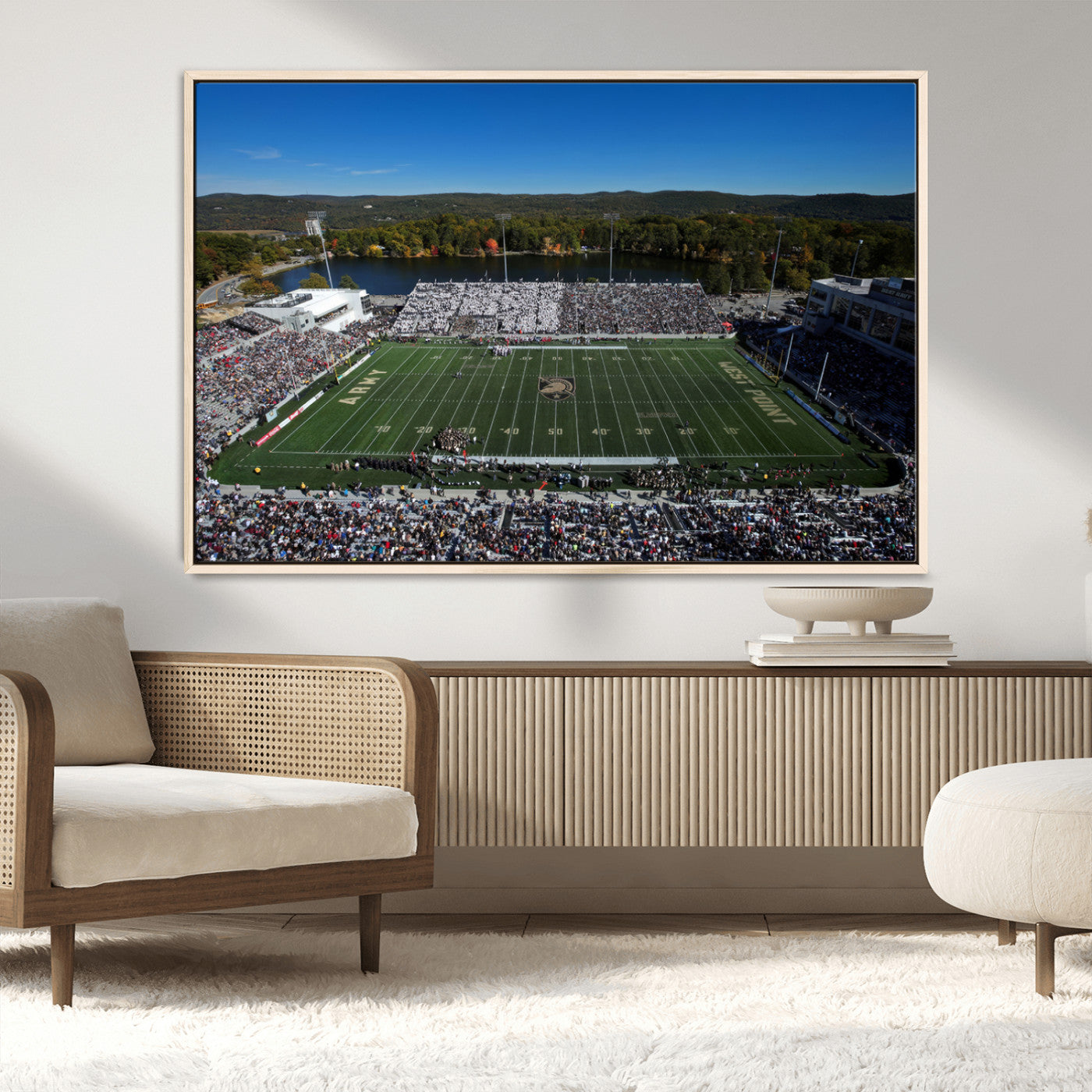 MGV-FC-36X24 - Army Black Knights Football Team Print - West Point Michie Stadium Wall Art Canvas Print