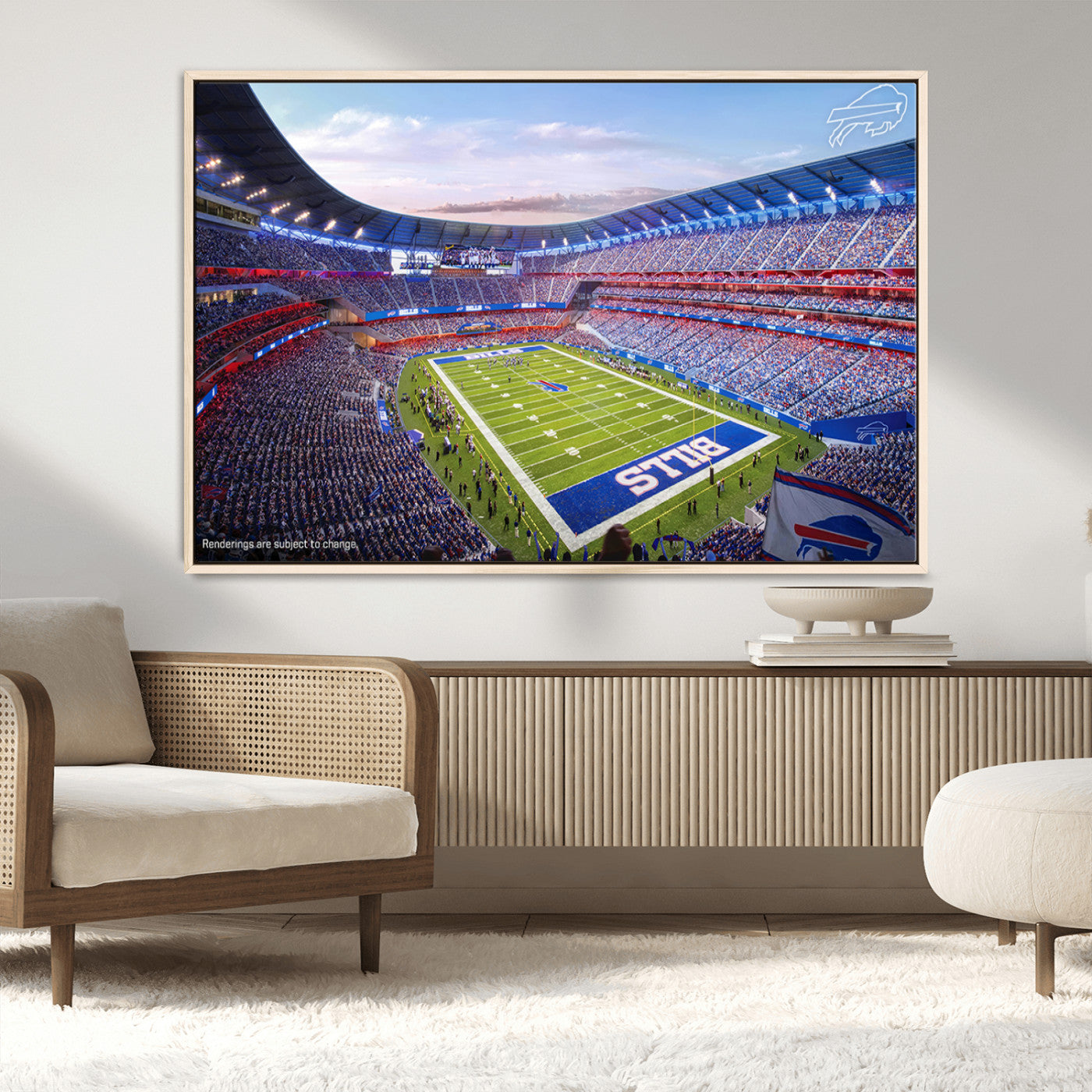 MGV-FC-36X24 - Buffalo Bills Football Team Print Canvas - Buffalo Highmark Stadium Wall Art Canvas Print