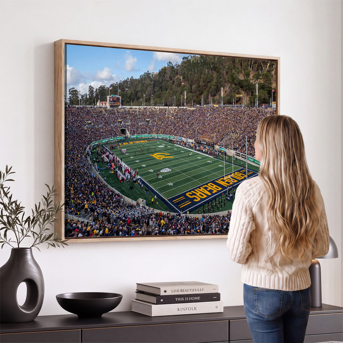 38054-MGV-CV-36X24 - University of California Golden Bears Football Team Print - Berkeley California Memorial Stadium Art