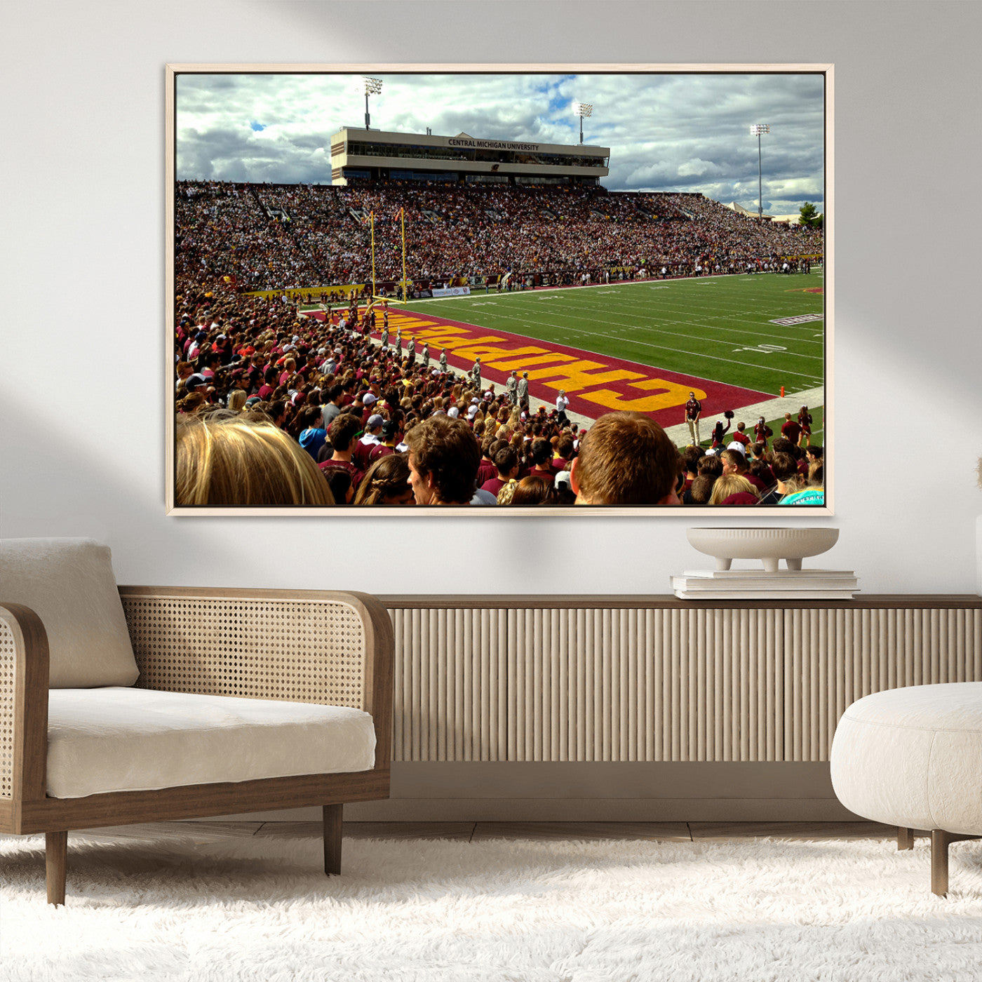 MGV-FC-36X24 - Central Michigan University Chippewas Football Team Print - Mount Pleasant Kelly/Shorts Stadium Wall