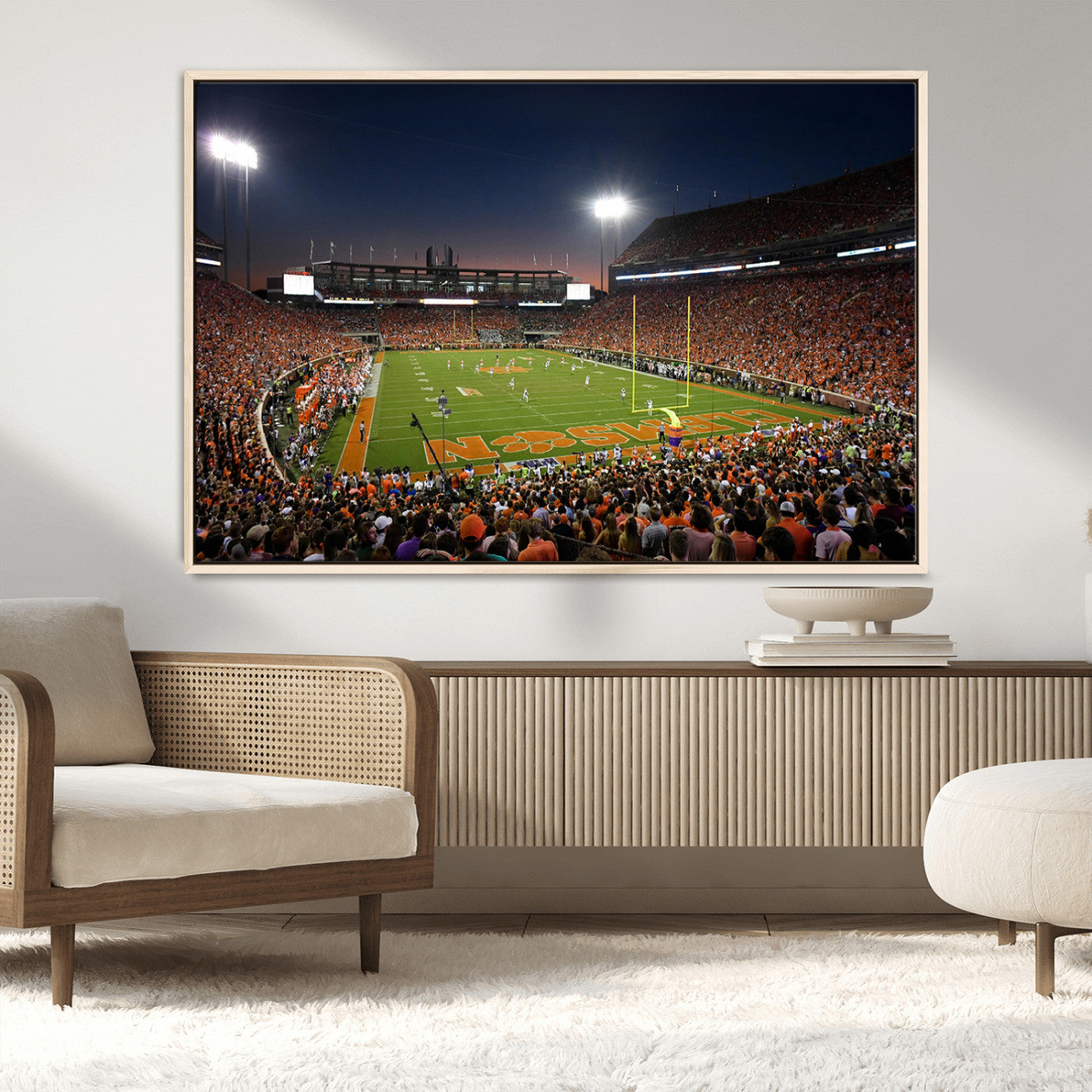 MGV-FC-36X24 - Clemson University Tigers Art Print, Football Team Print - Clemson Memorial Stadium Wall Art Canvas