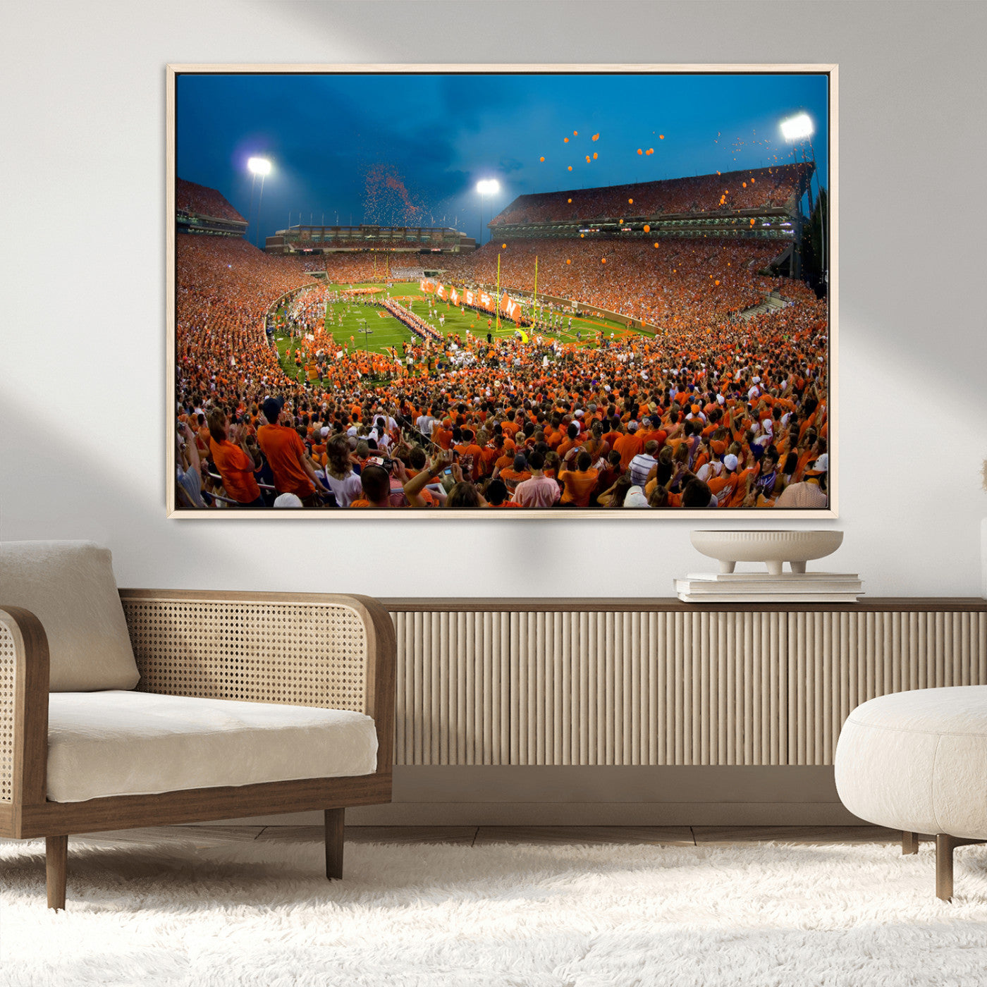 MGV-FC-36X24 - Clemson University Tigers Football Team Print - Clemson Memorial Stadium Wall Art Canvas Print