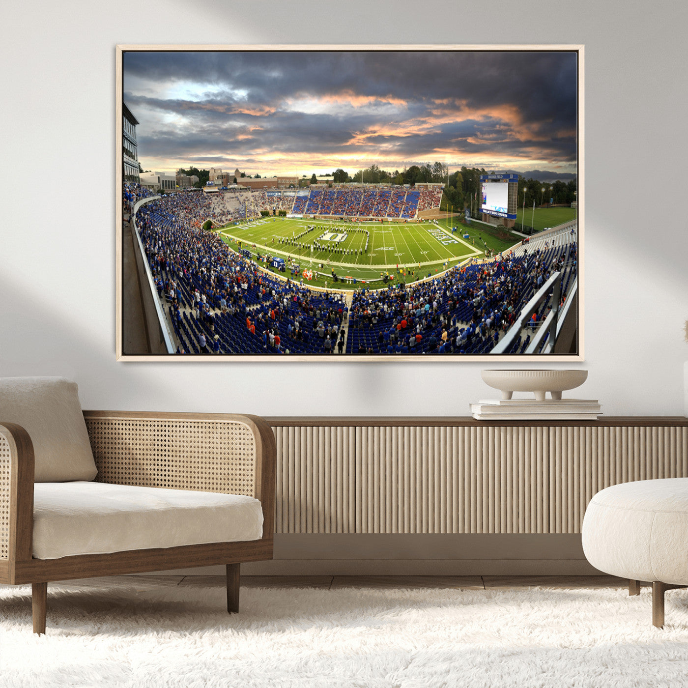 MGV-FC-36X24 - Duke University Blue Devils Football Team Print - Durham Wallace Wade Stadium Wall Art Canvas Print