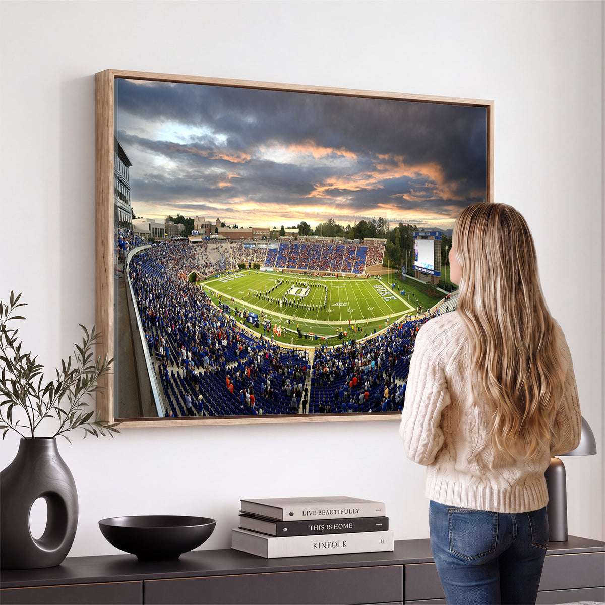 60433-MGV-CV-36X24 - Duke University Blue Devils Football Team Print, Durham
