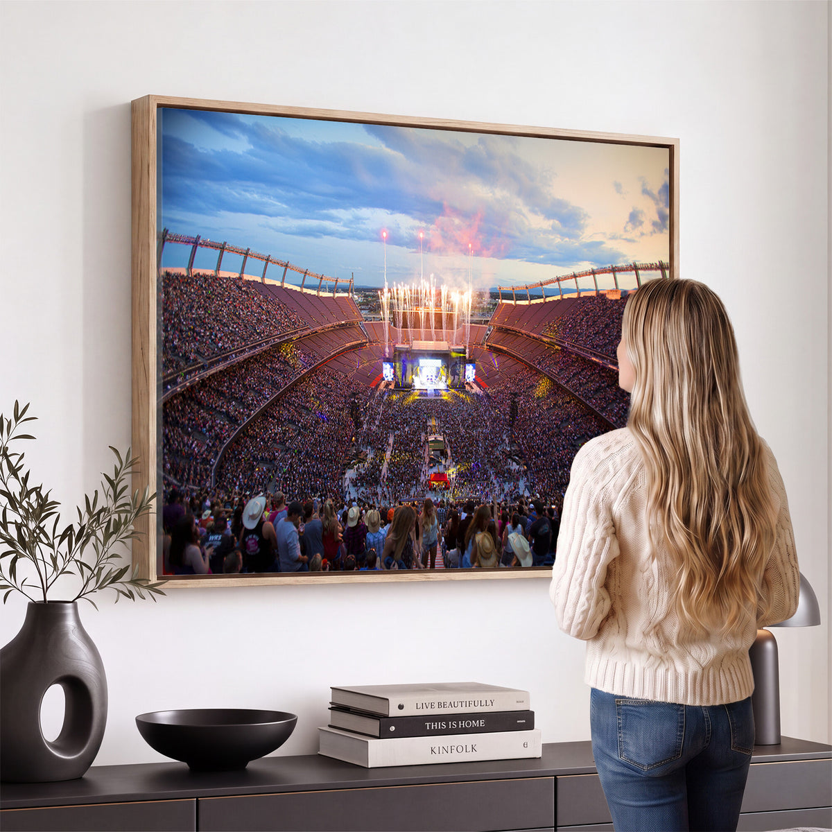 24689-MGV-CV-36X24 - Denver Broncos Football Team Print Canvas, Empower Field