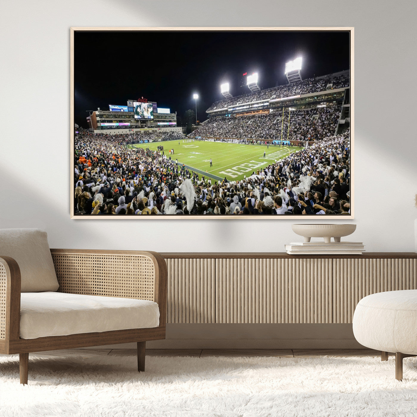 MGV-FC-36X24 - Georgia Tech Yellow Jackets Football Team Print - Atlanta Bobby Dodd Stadium Wall Art Canvas Print